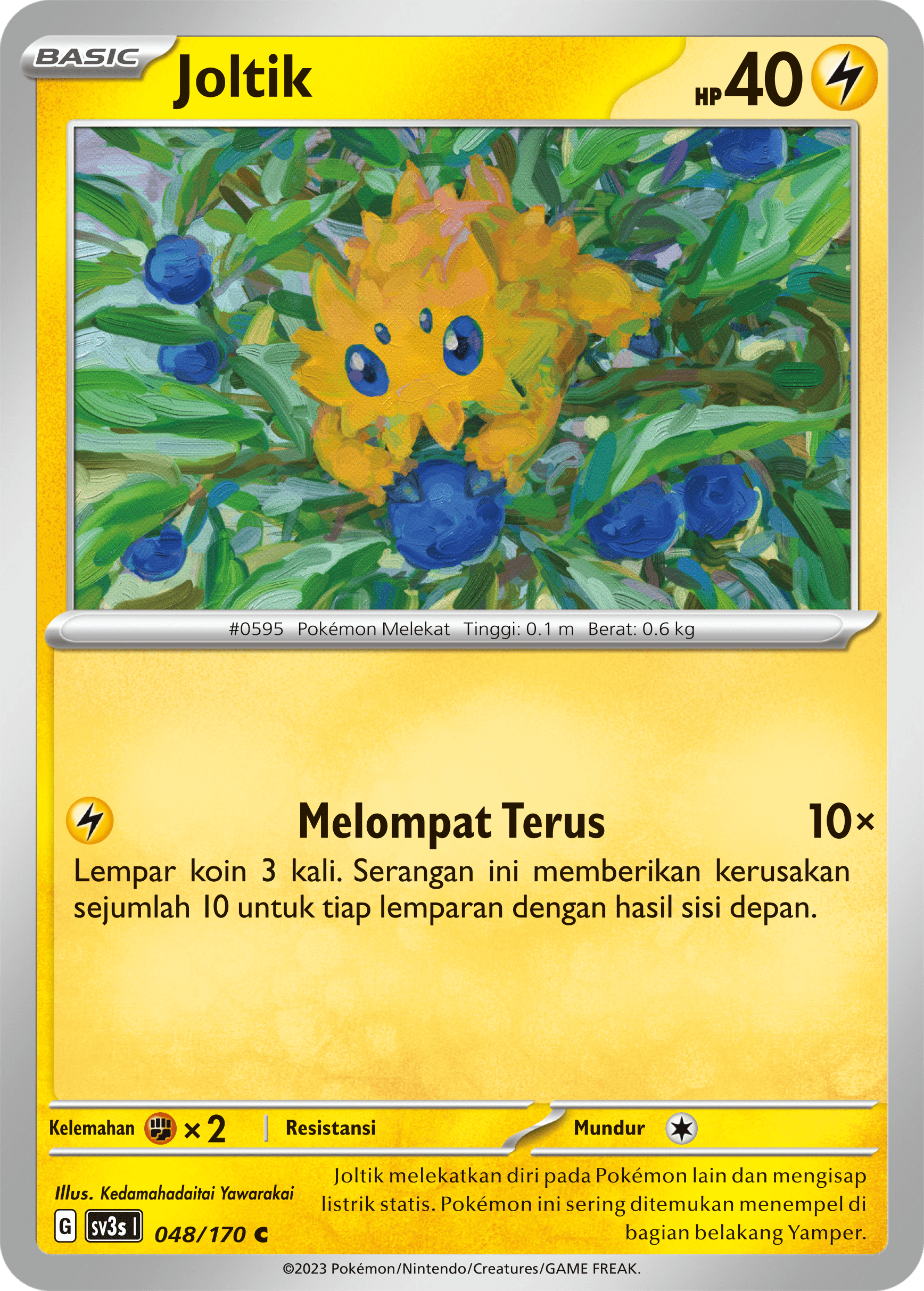 Joltik 048 — Kilau Hitam (Indonesian Pokémon TCG card)