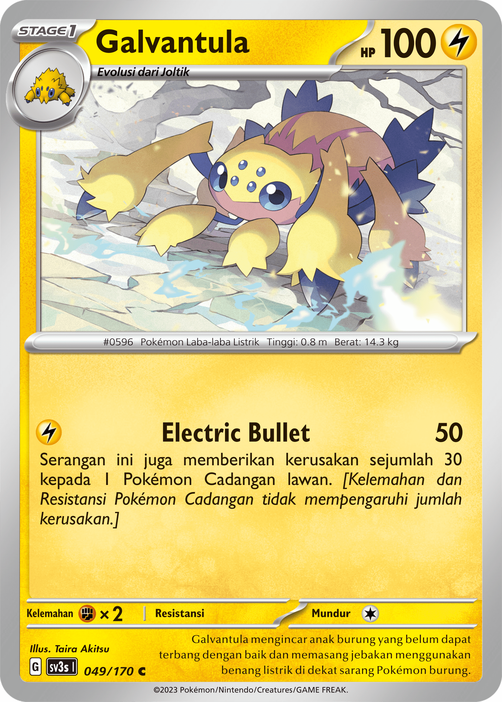 Galvantula 049 — Kilau Hitam (Indonesian Pokémon TCG card)