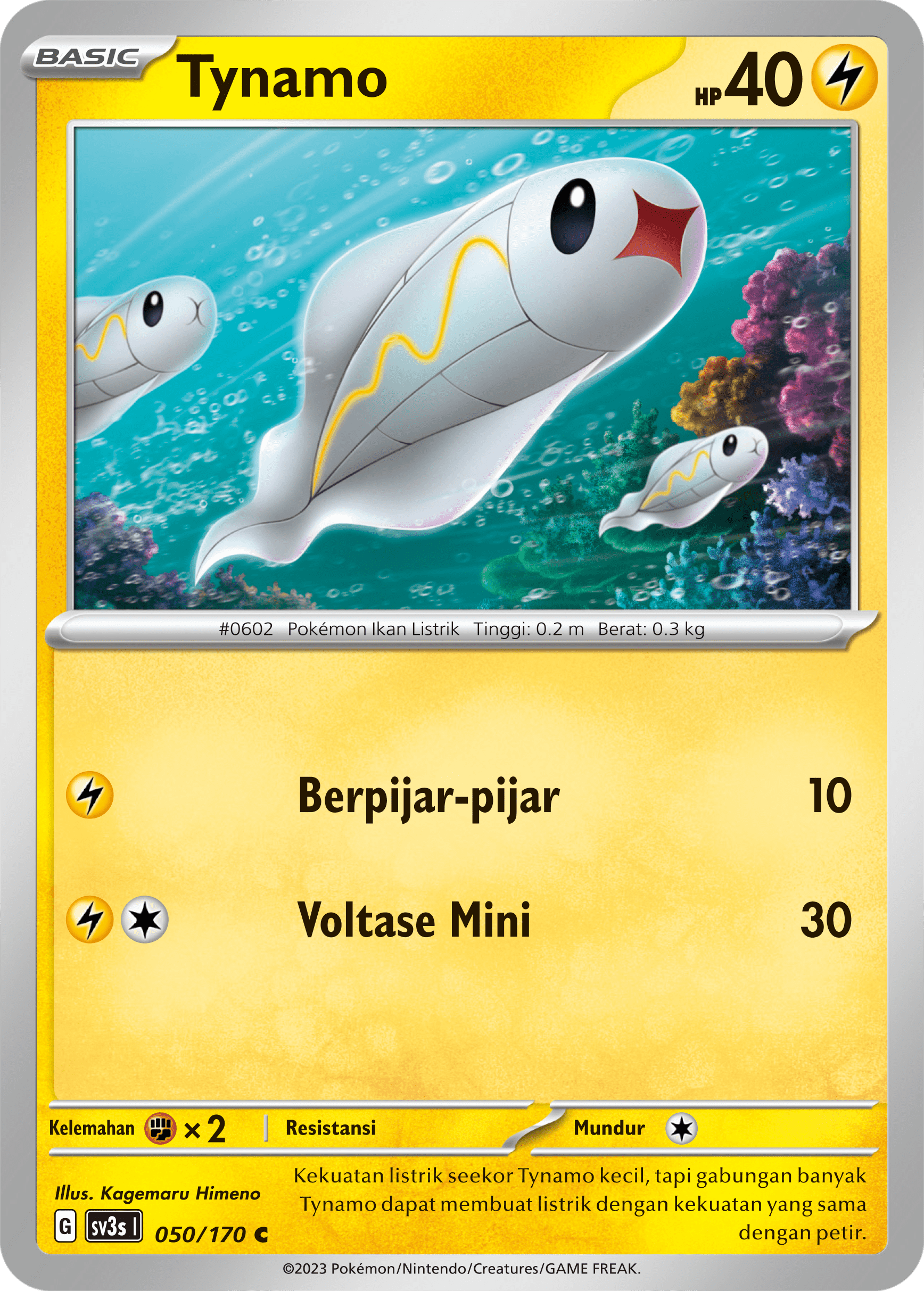 Tynamo 050 — Kilau Hitam (Indonesian Pokémon TCG card)
