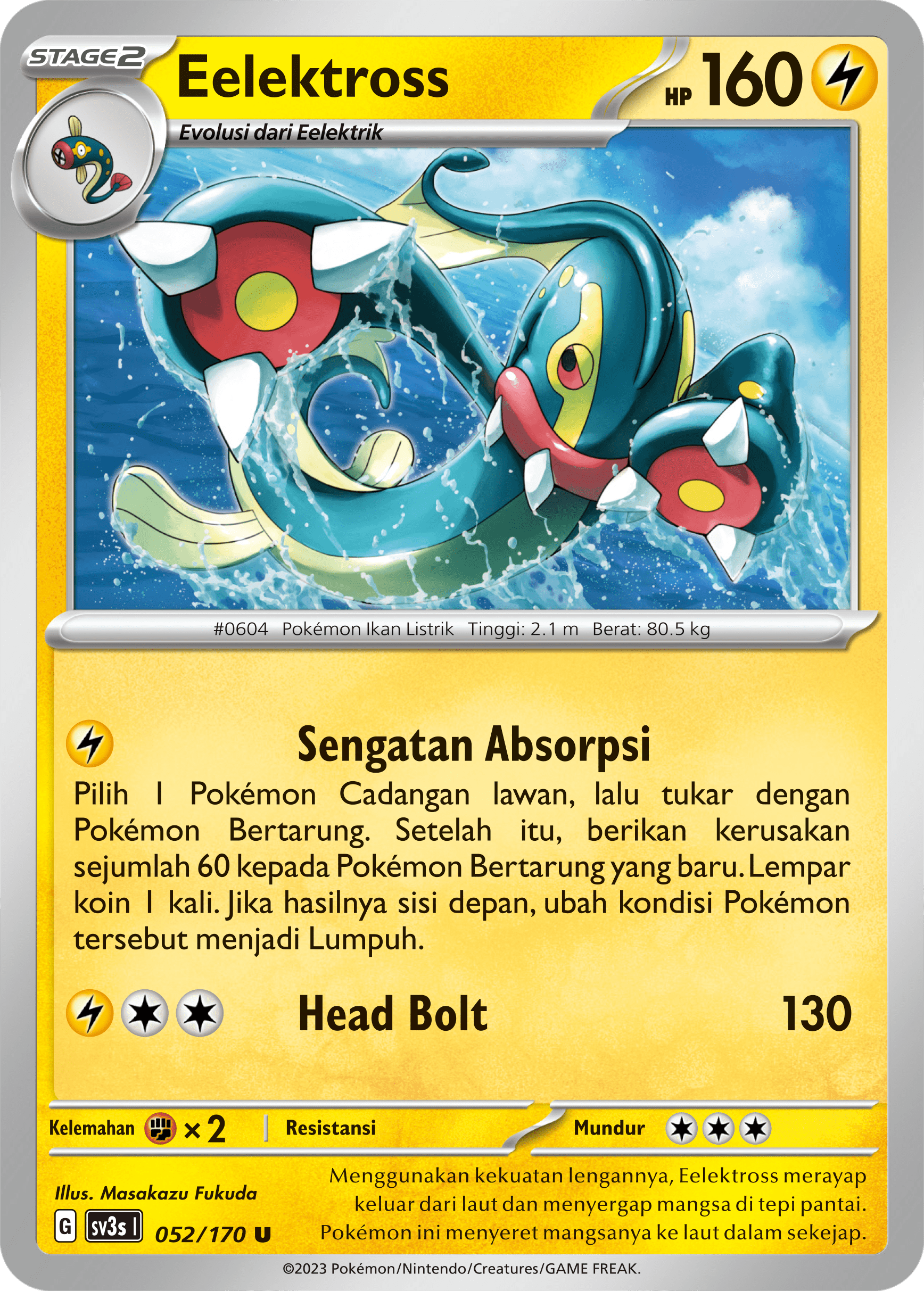 Eelektross 052 — Kilau Hitam (Indonesian Pokémon TCG card)
