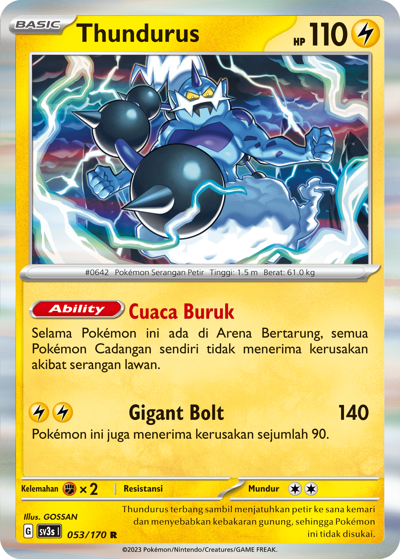 Thundurus 053 — Kilau Hitam (Indonesian Pokémon TCG card)