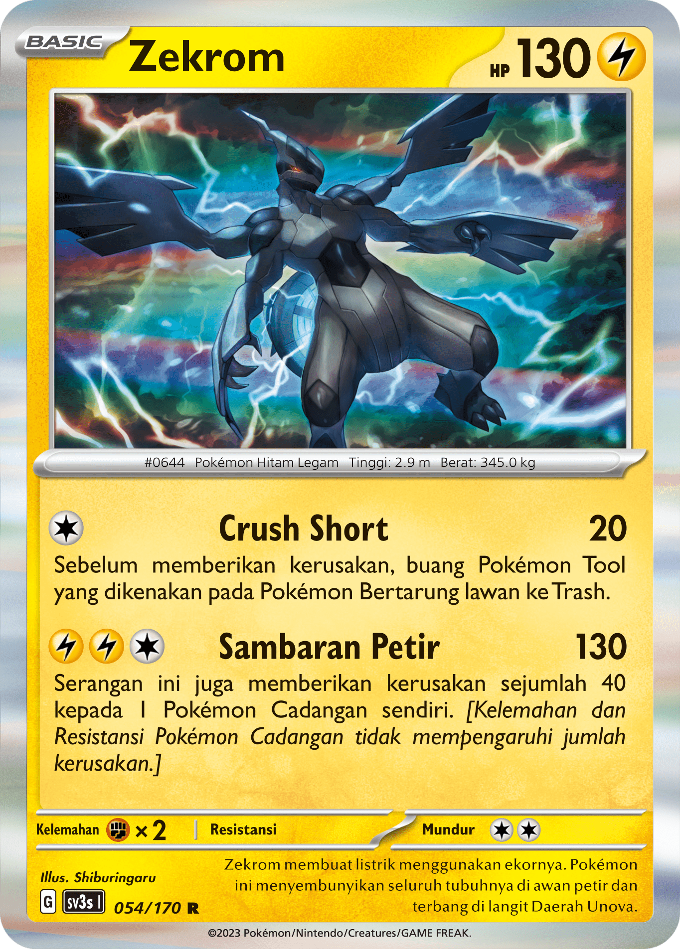Zekrom 054 — Kilau Hitam (Indonesian Pokémon TCG card)