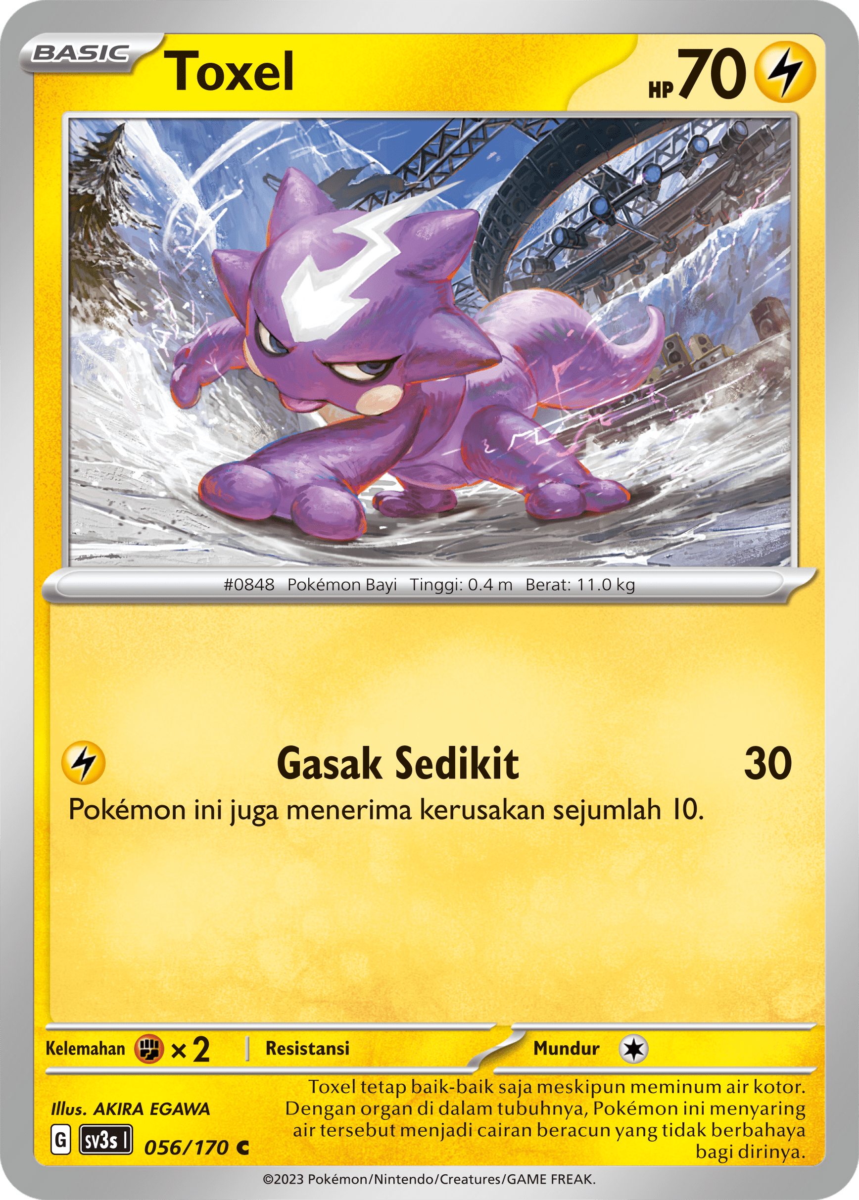 Toxel 056 — Kilau Hitam (Indonesian Pokémon TCG card)