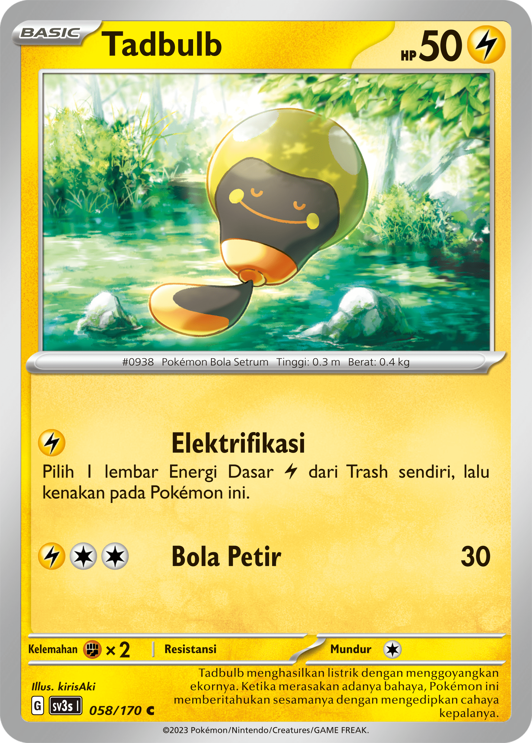 Tadbulb 058 — Kilau Hitam (Indonesian Pokémon TCG card)