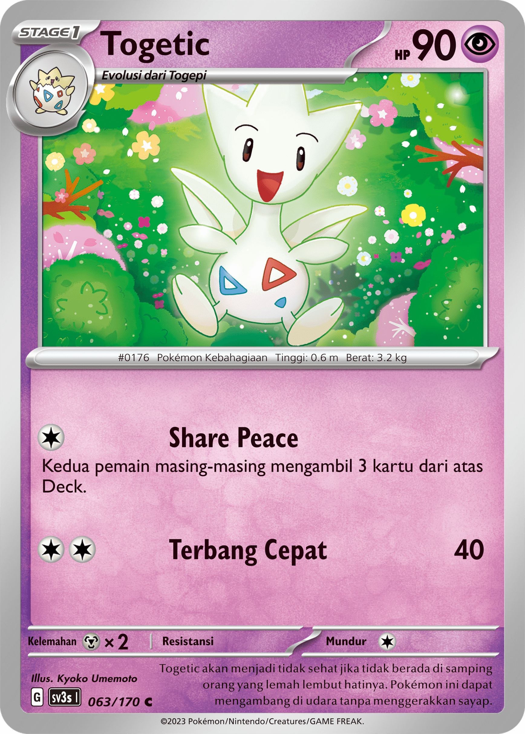 Togetic 063 — Kilau Hitam (Indonesian Pokémon TCG card)