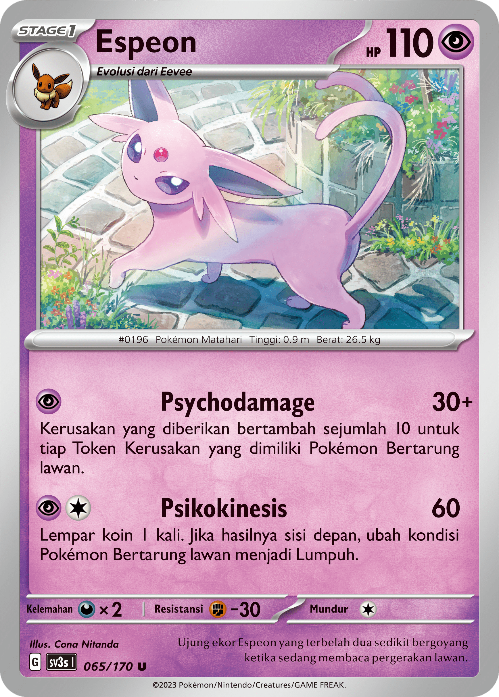 Espeon 065 — Kilau Hitam (Indonesian Pokémon TCG card)