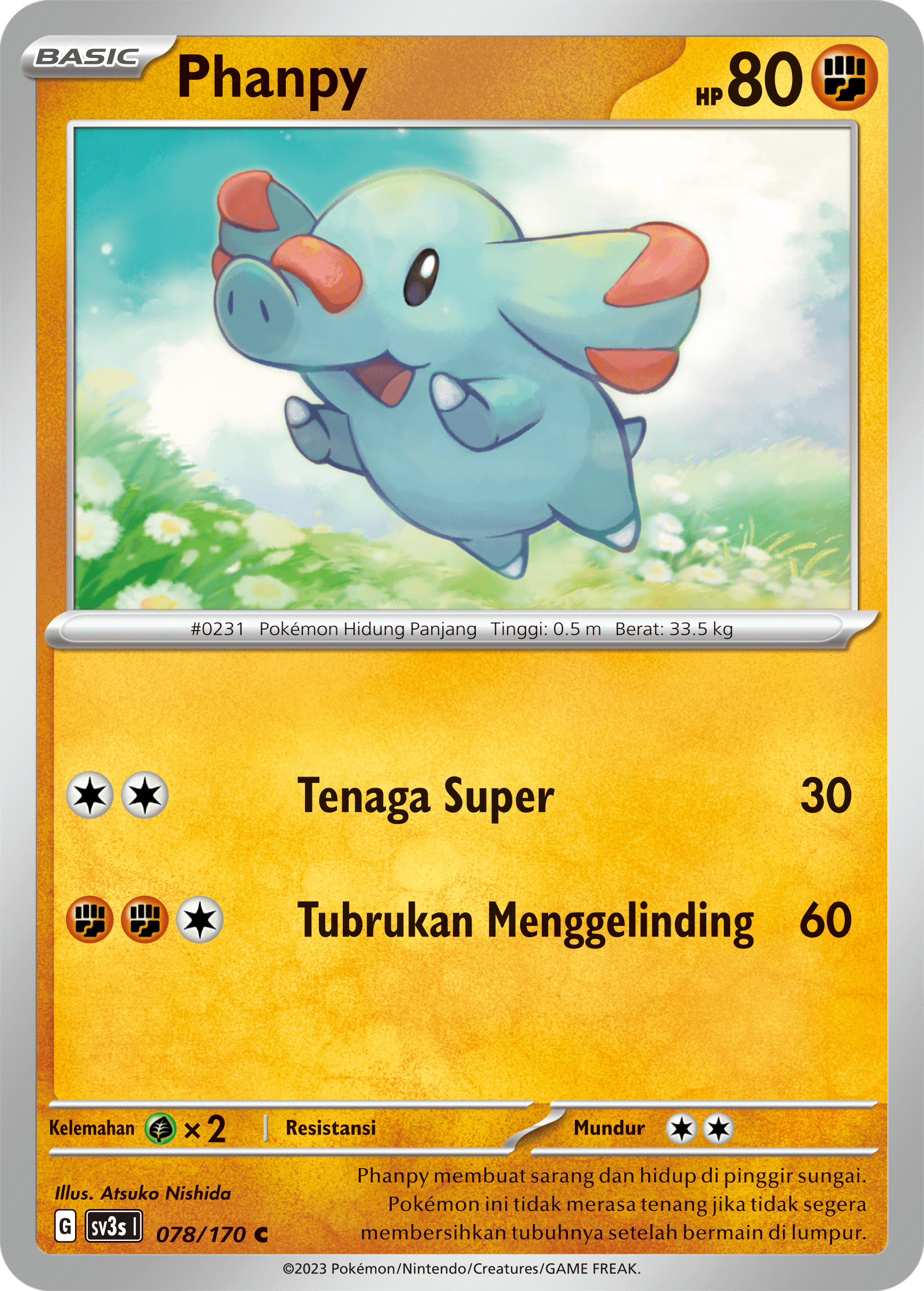 Phanpy 078 — Kilau Hitam (Indonesian Pokémon TCG card)