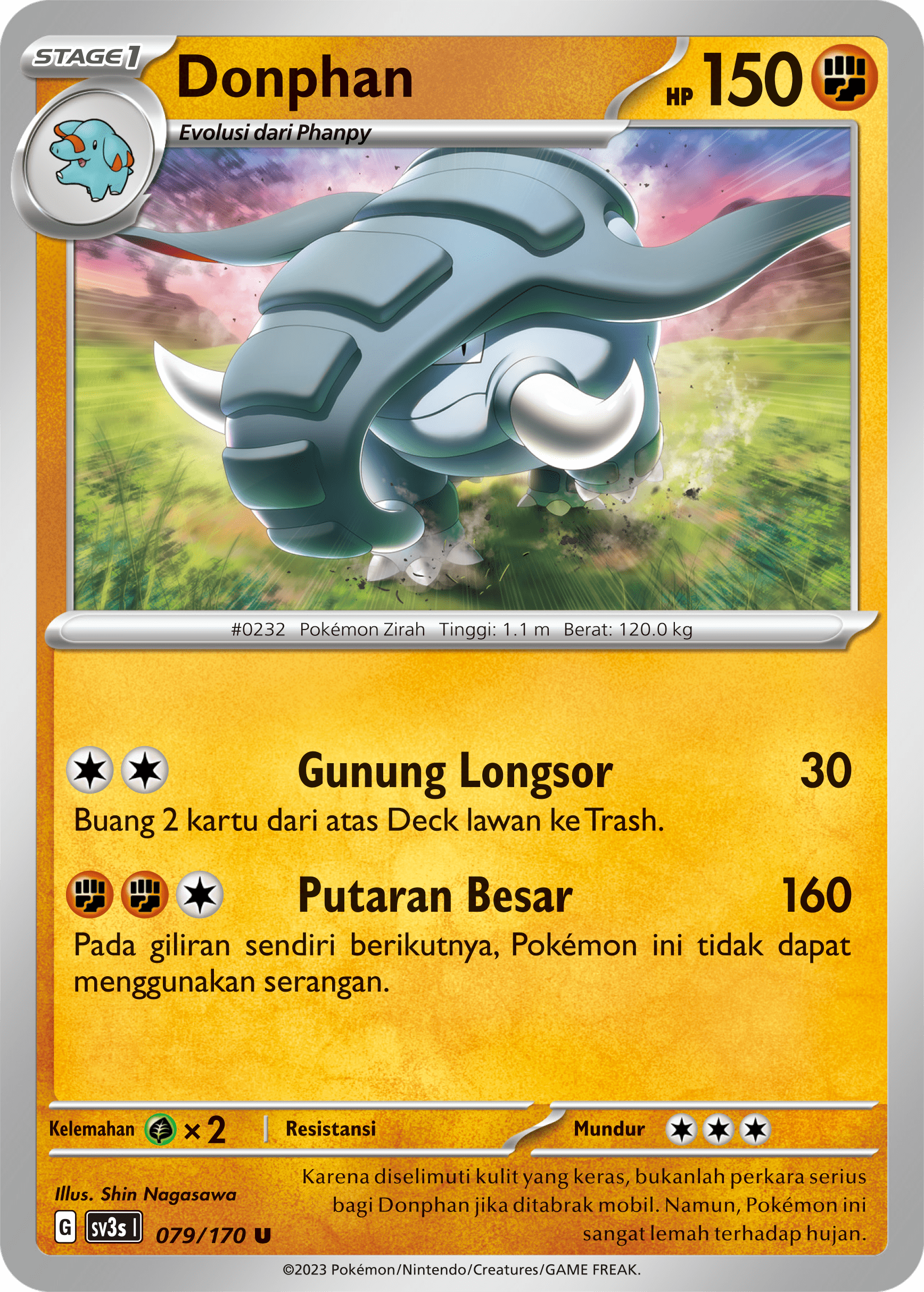 Donphan 079 — Kilau Hitam (Indonesian Pokémon TCG card)
