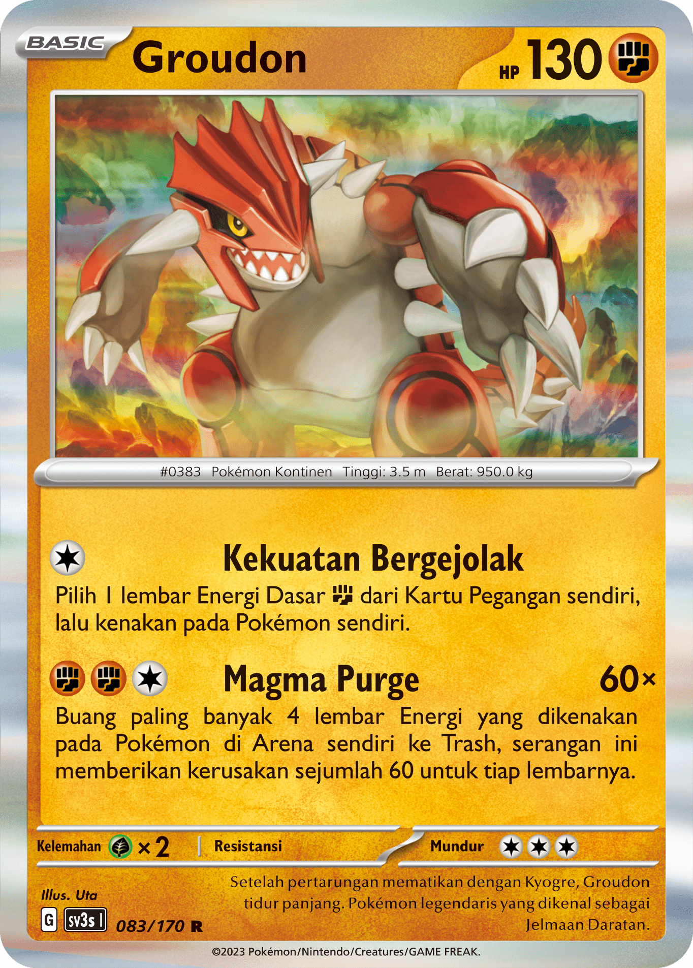 Groudon 083 — Kilau Hitam (Indonesian Pokémon TCG card)