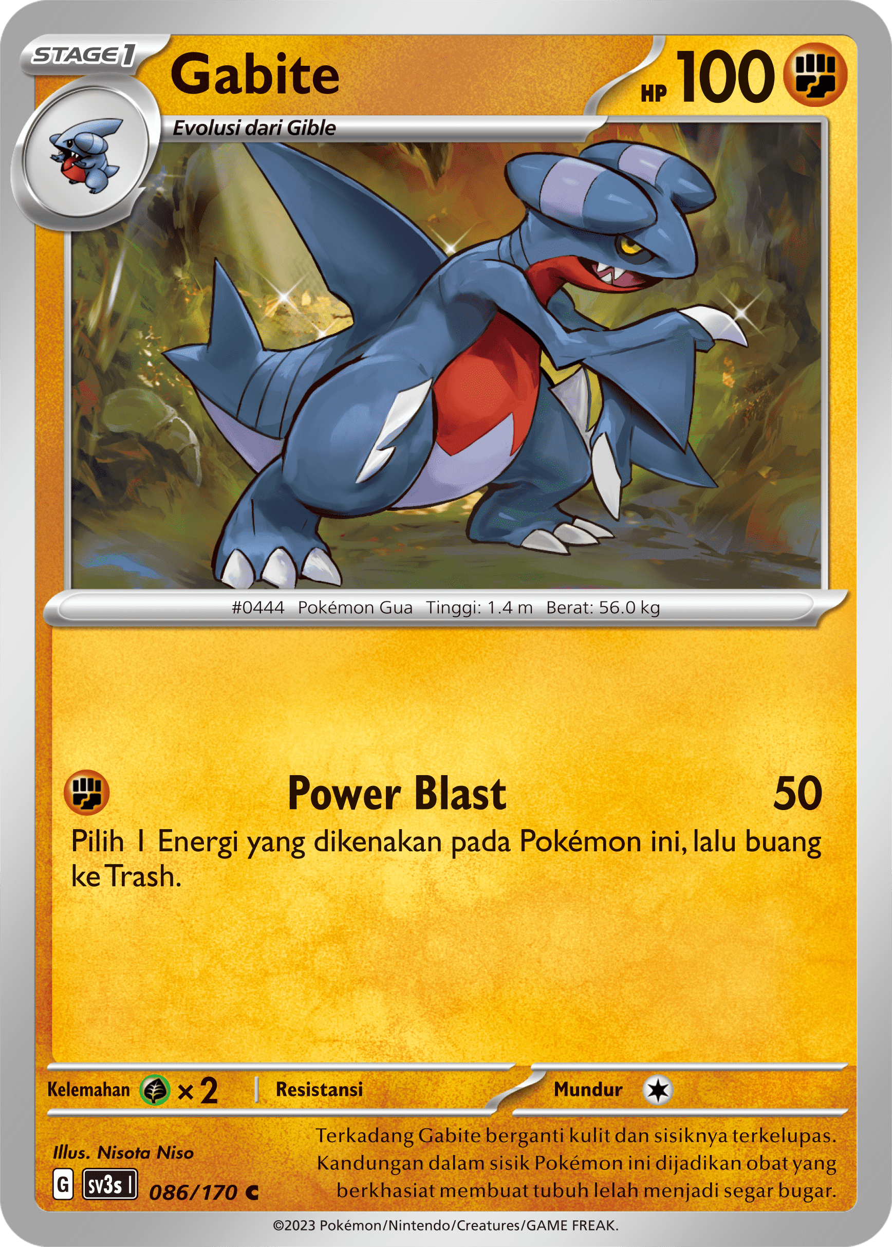 Gabite 086 — Kilau Hitam (Indonesian Pokémon TCG card)