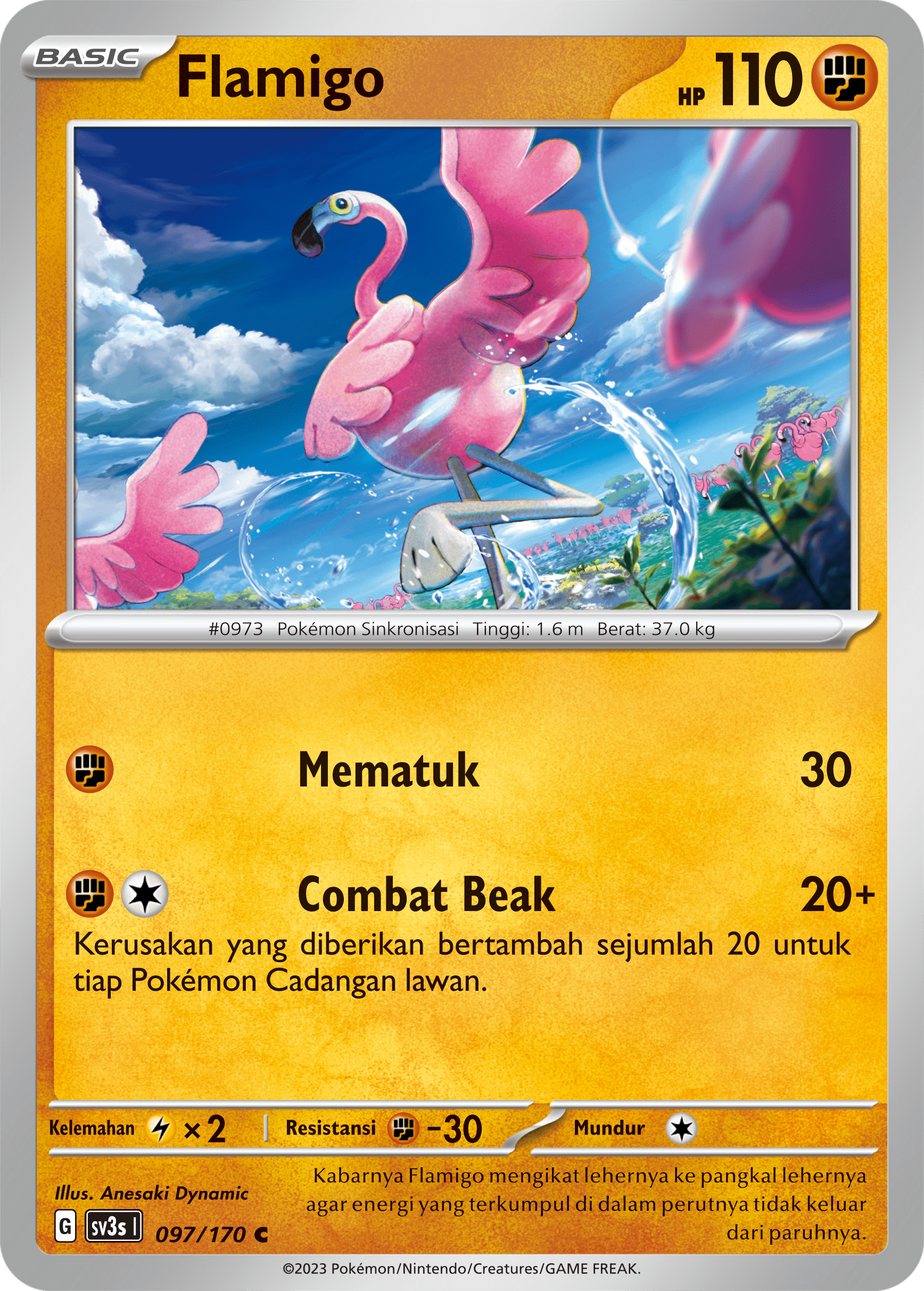 Flamigo 097 — Kilau Hitam (Indonesian Pokémon TCG card)