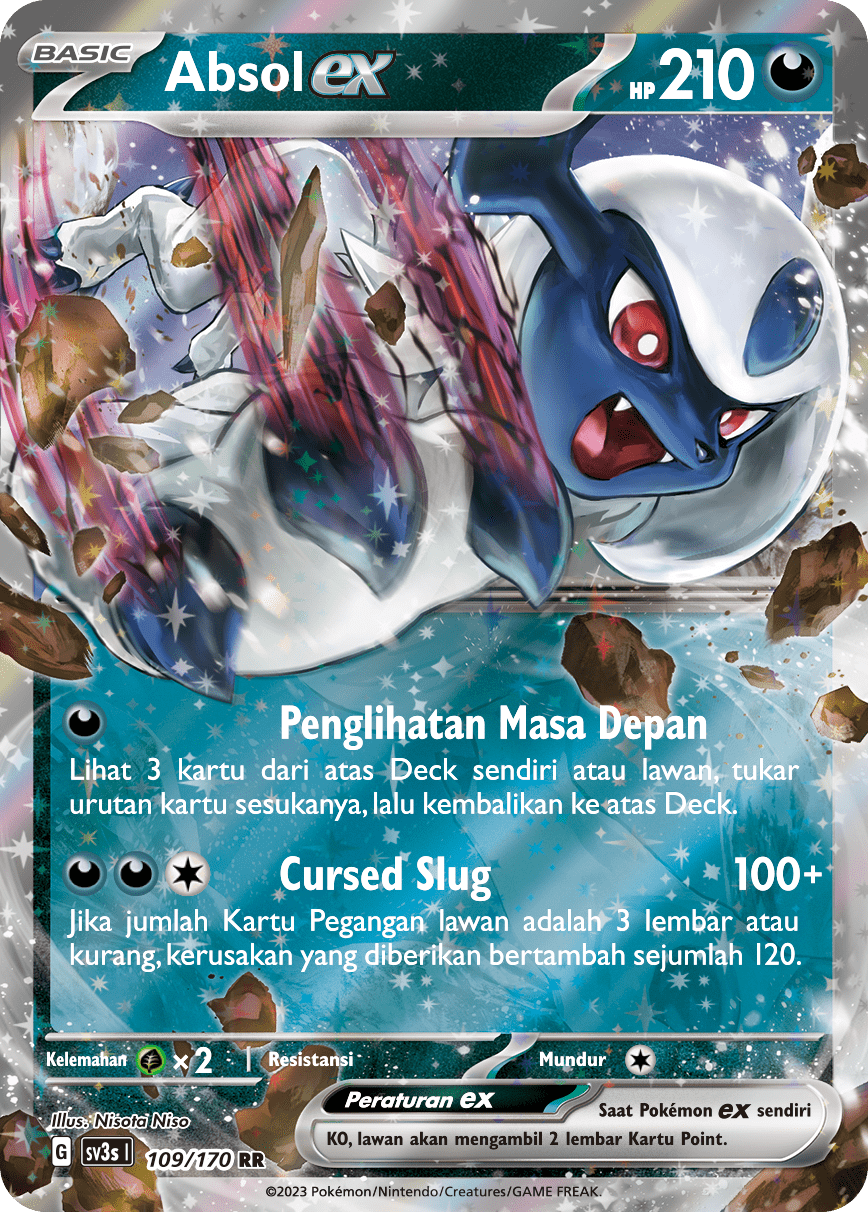 Absol ex 109 — Kilau Hitam (Indonesian Pokémon TCG card)