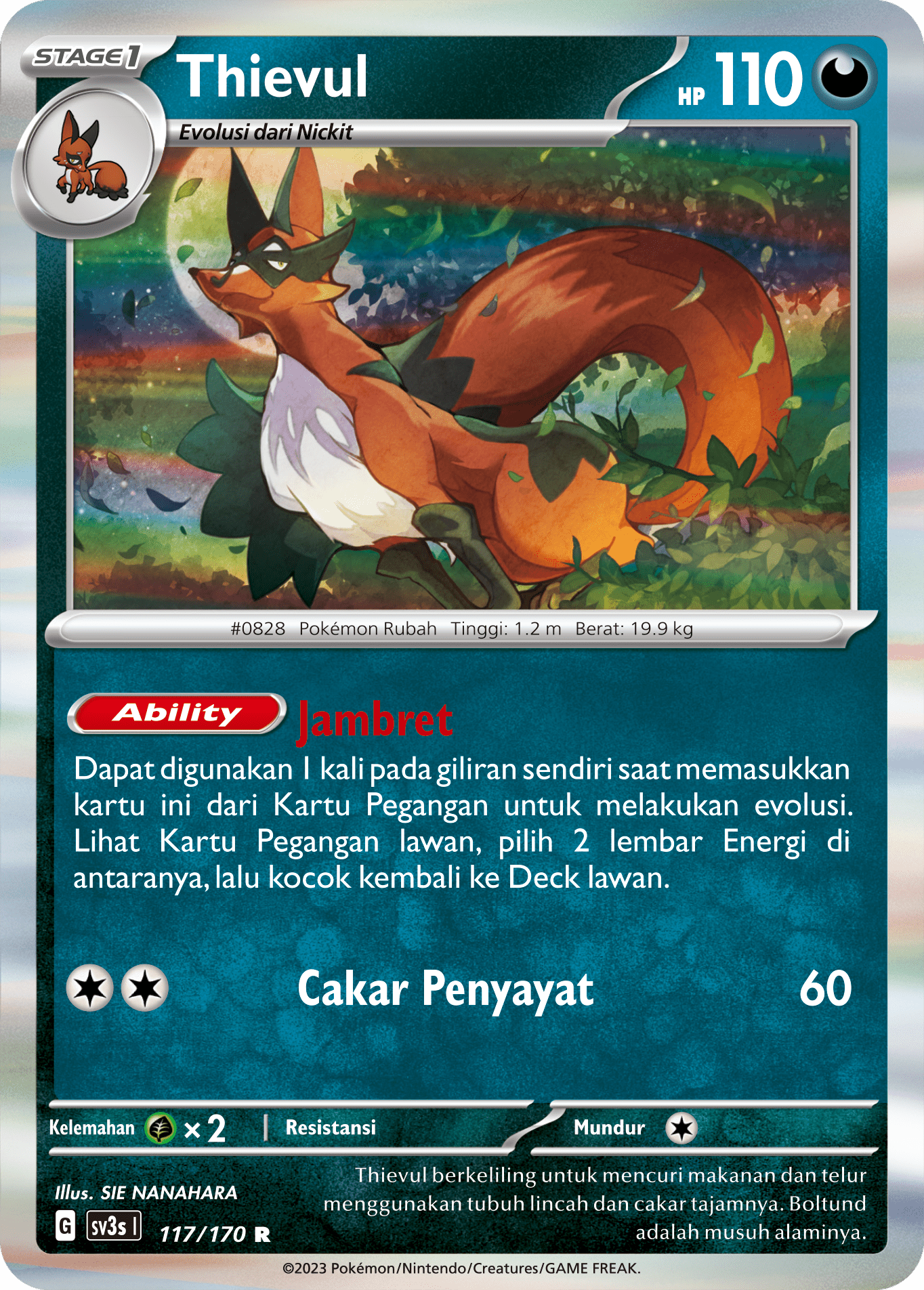 Thievul 117 — Kilau Hitam (Indonesian Pokémon TCG card)