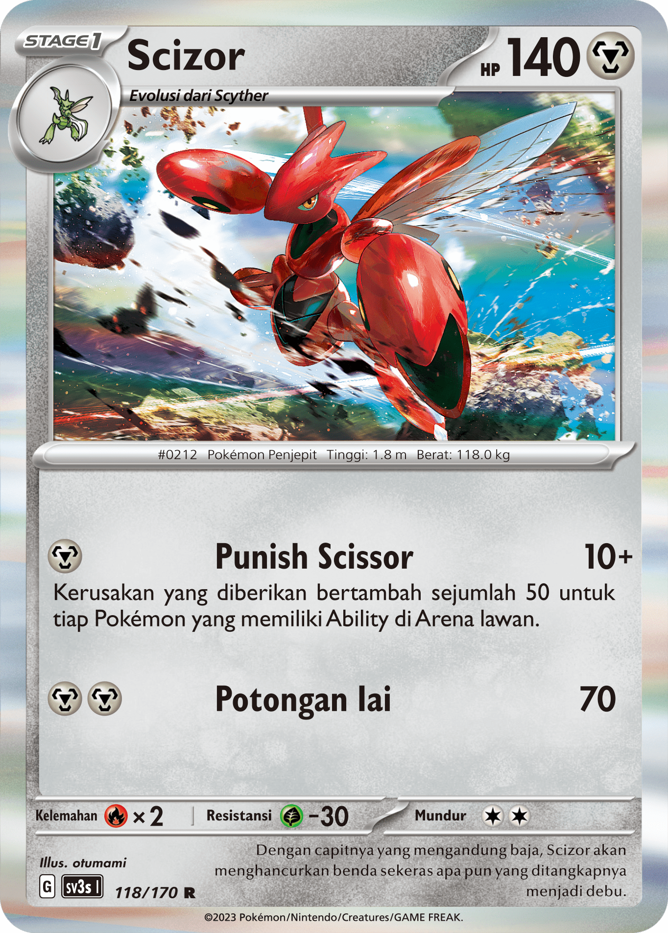 Scizor 118 — Kilau Hitam (Indonesian Pokémon TCG card)
