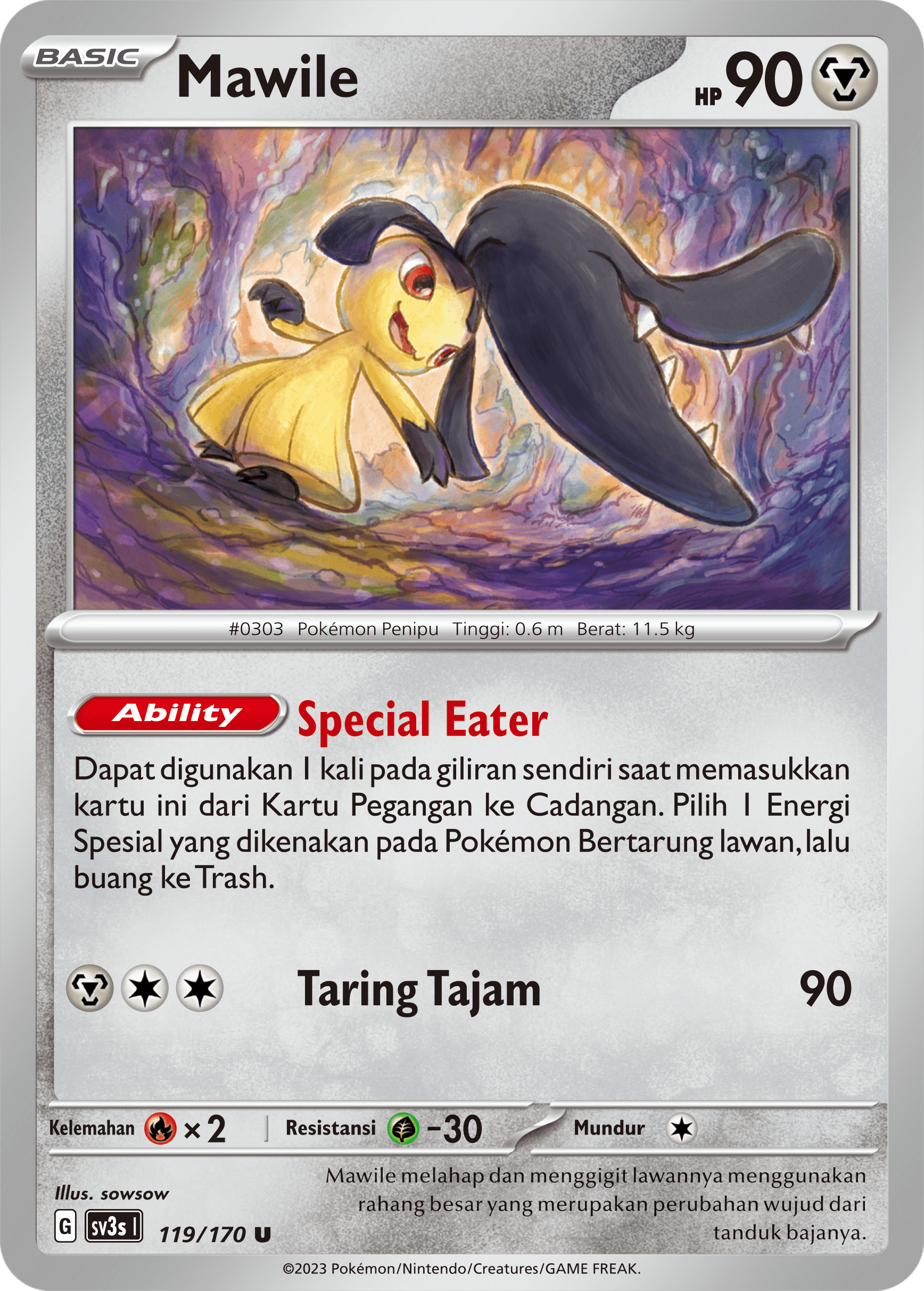 Mawile 119 — Kilau Hitam (Indonesian Pokémon TCG card)