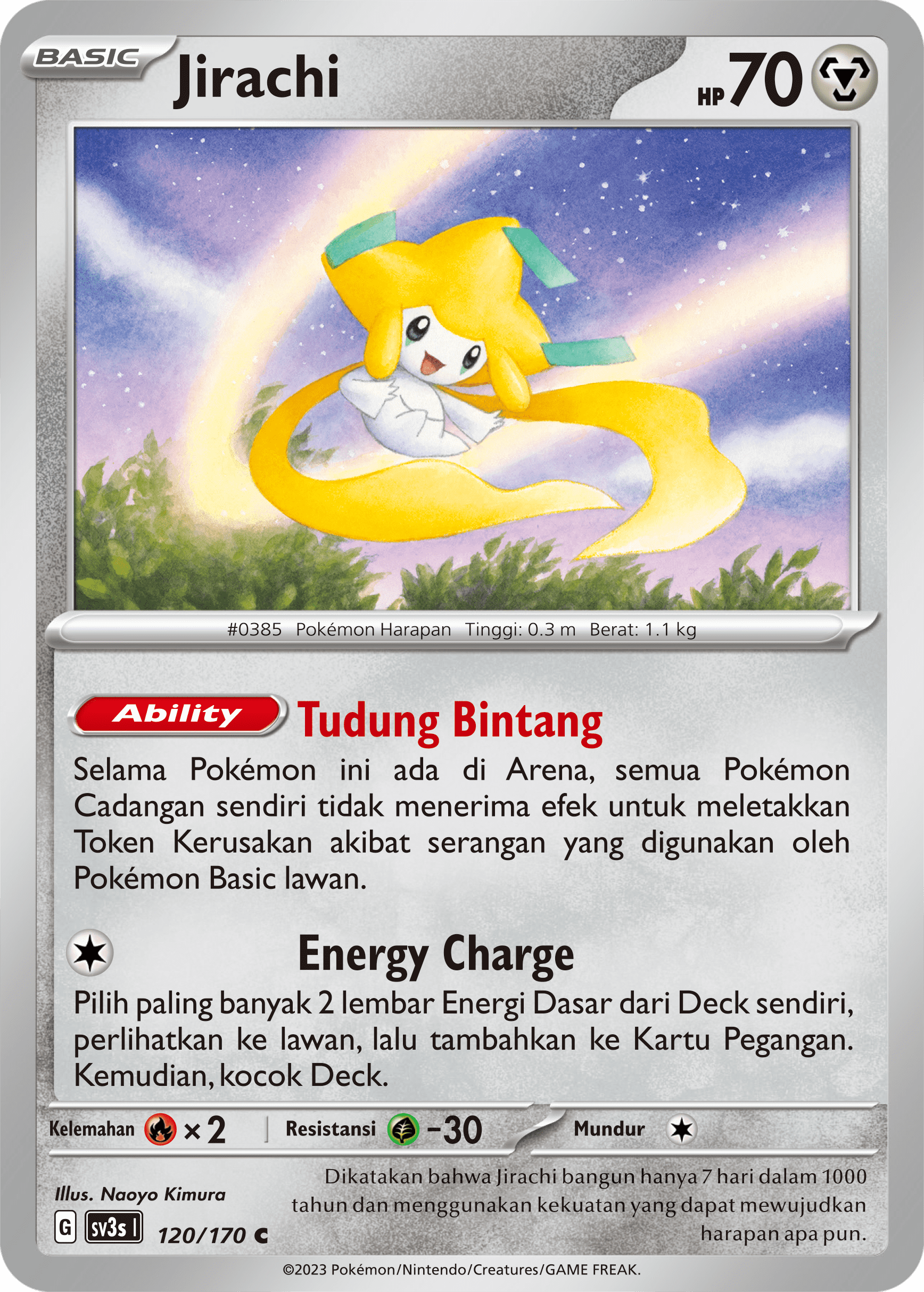 Jirachi 120 — Kilau Hitam (Indonesian Pokémon TCG card)