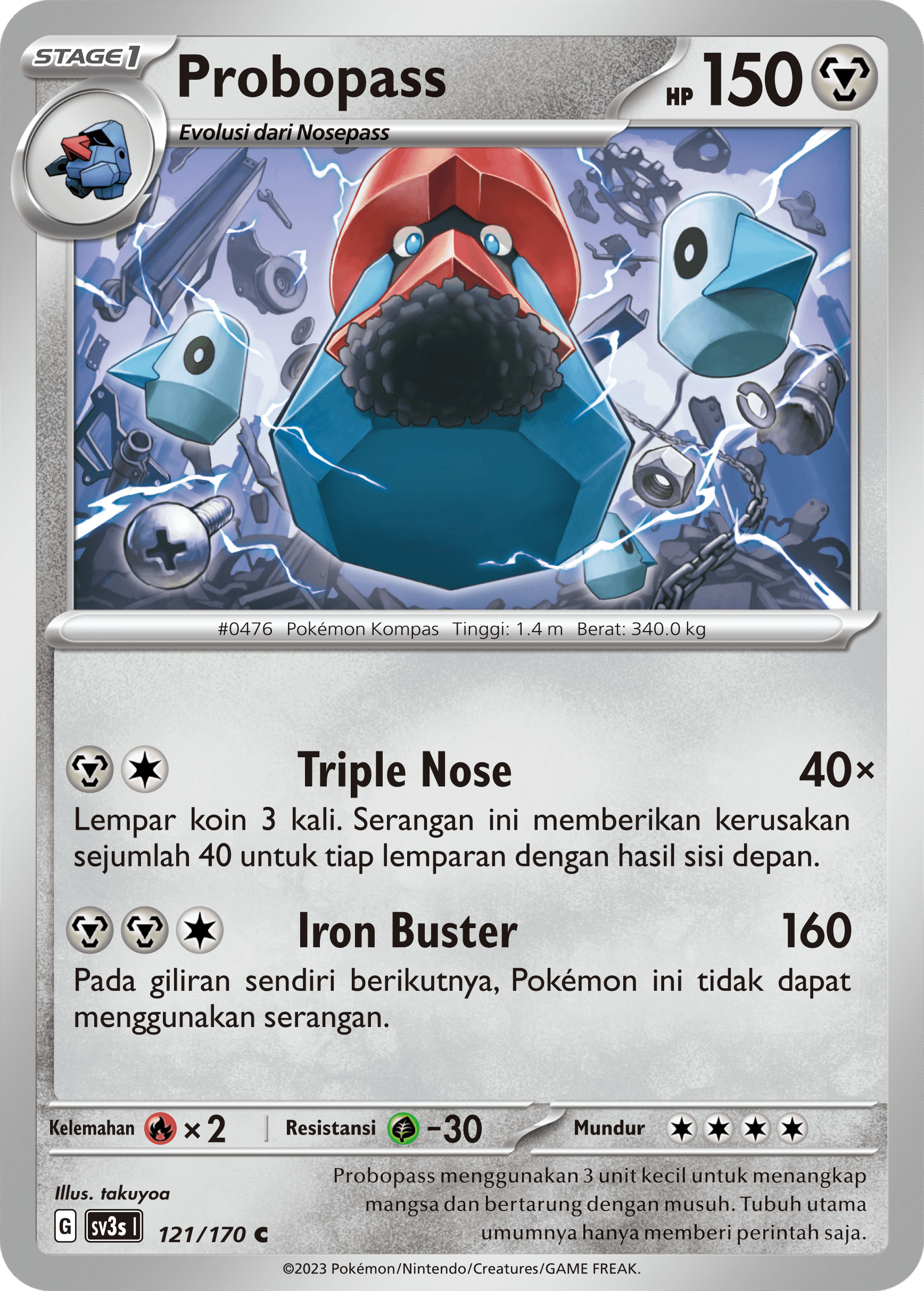 Probopass 121 — Kilau Hitam (Indonesian Pokémon TCG card)