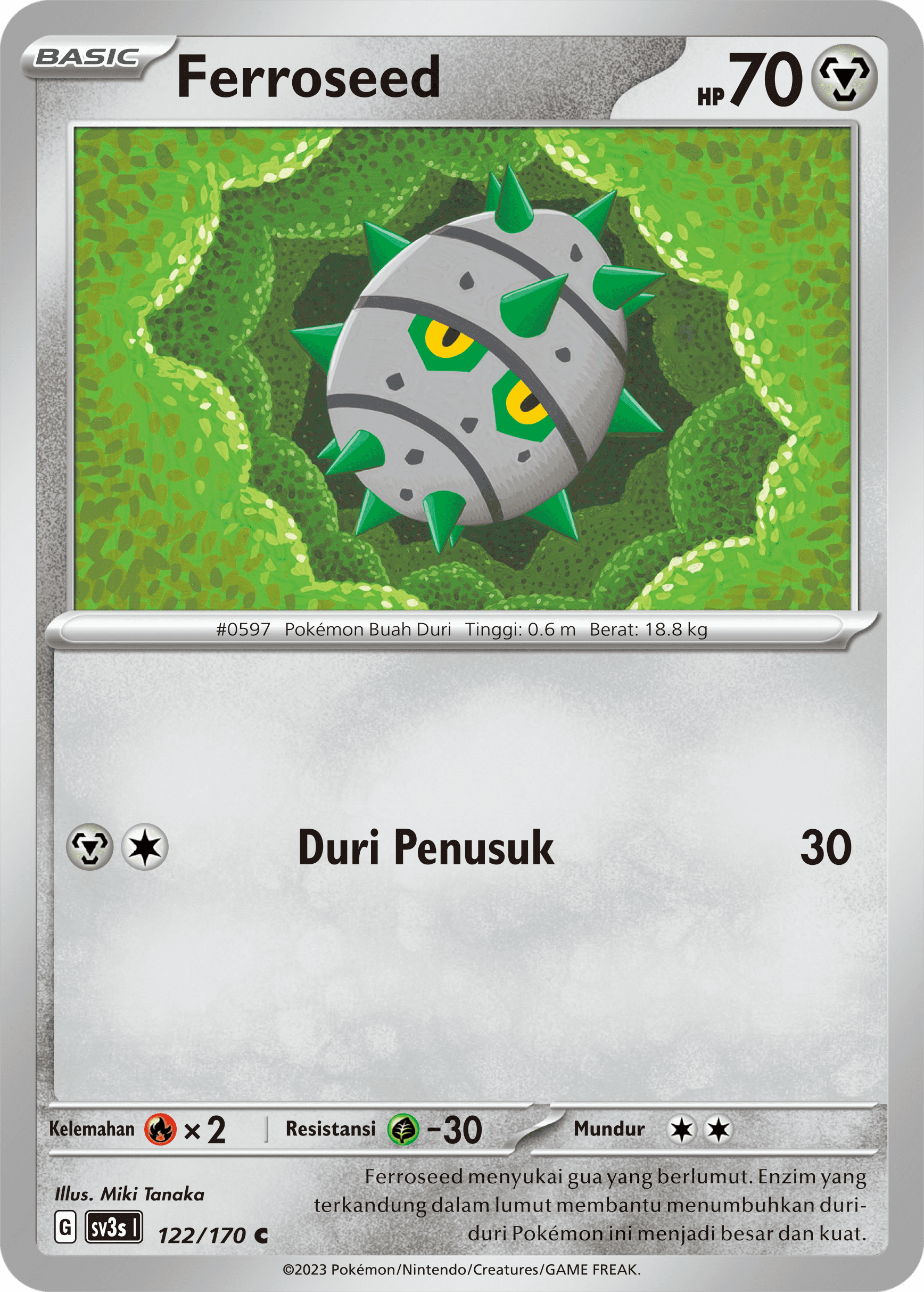 Ferroseed 122 — Kilau Hitam (Indonesian Pokémon TCG card)