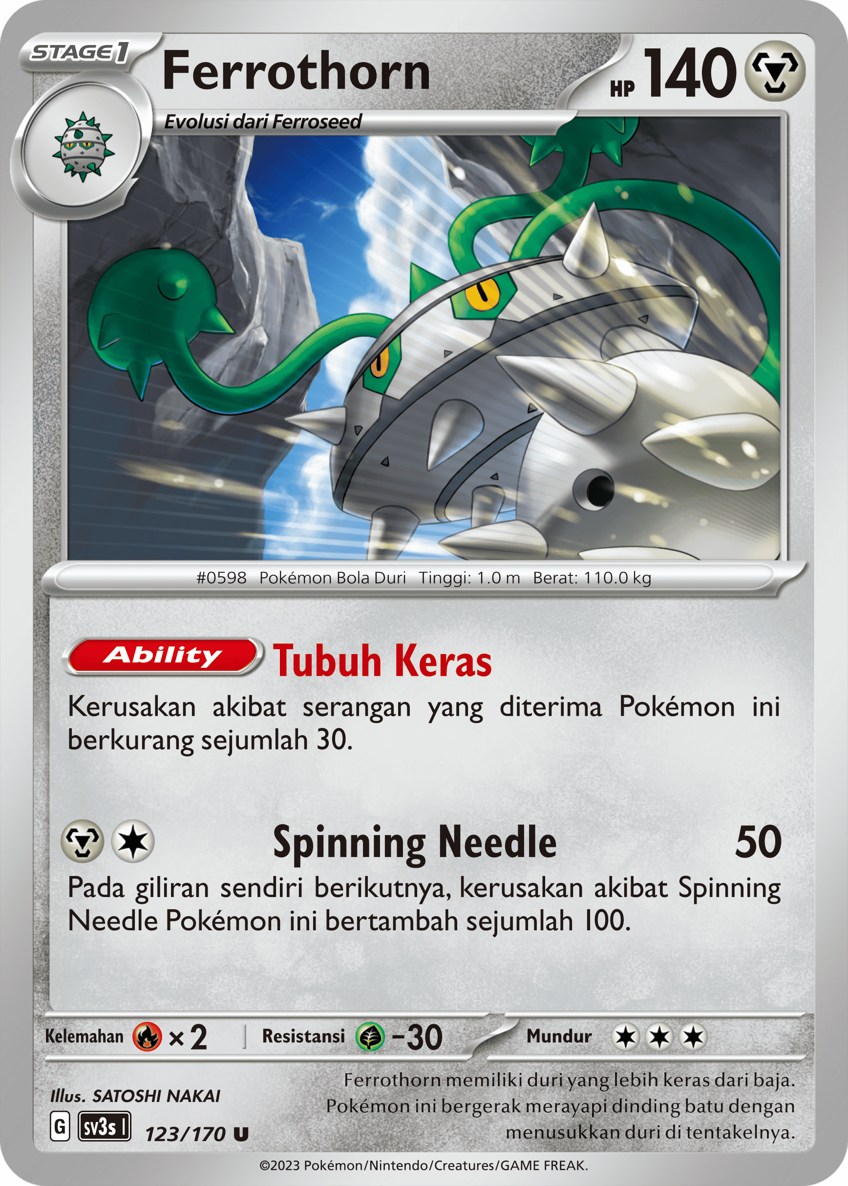 Ferrothorn 123 — Kilau Hitam (Indonesian Pokémon TCG card)