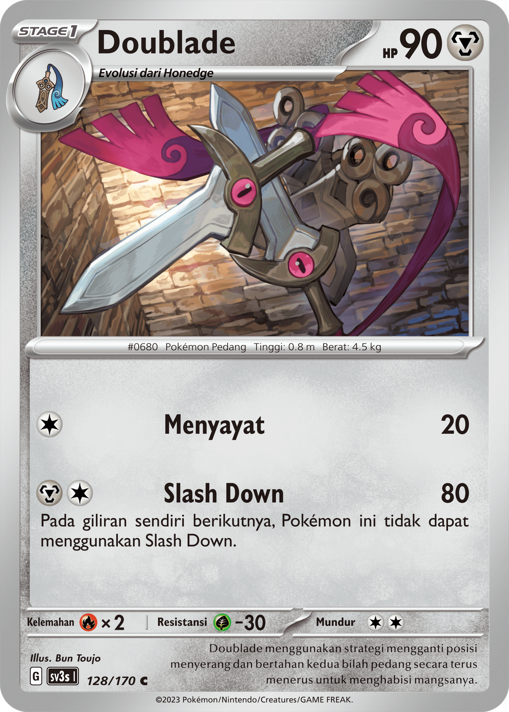 Doublade 128 — Kilau Hitam (Indonesian Pokémon TCG card)