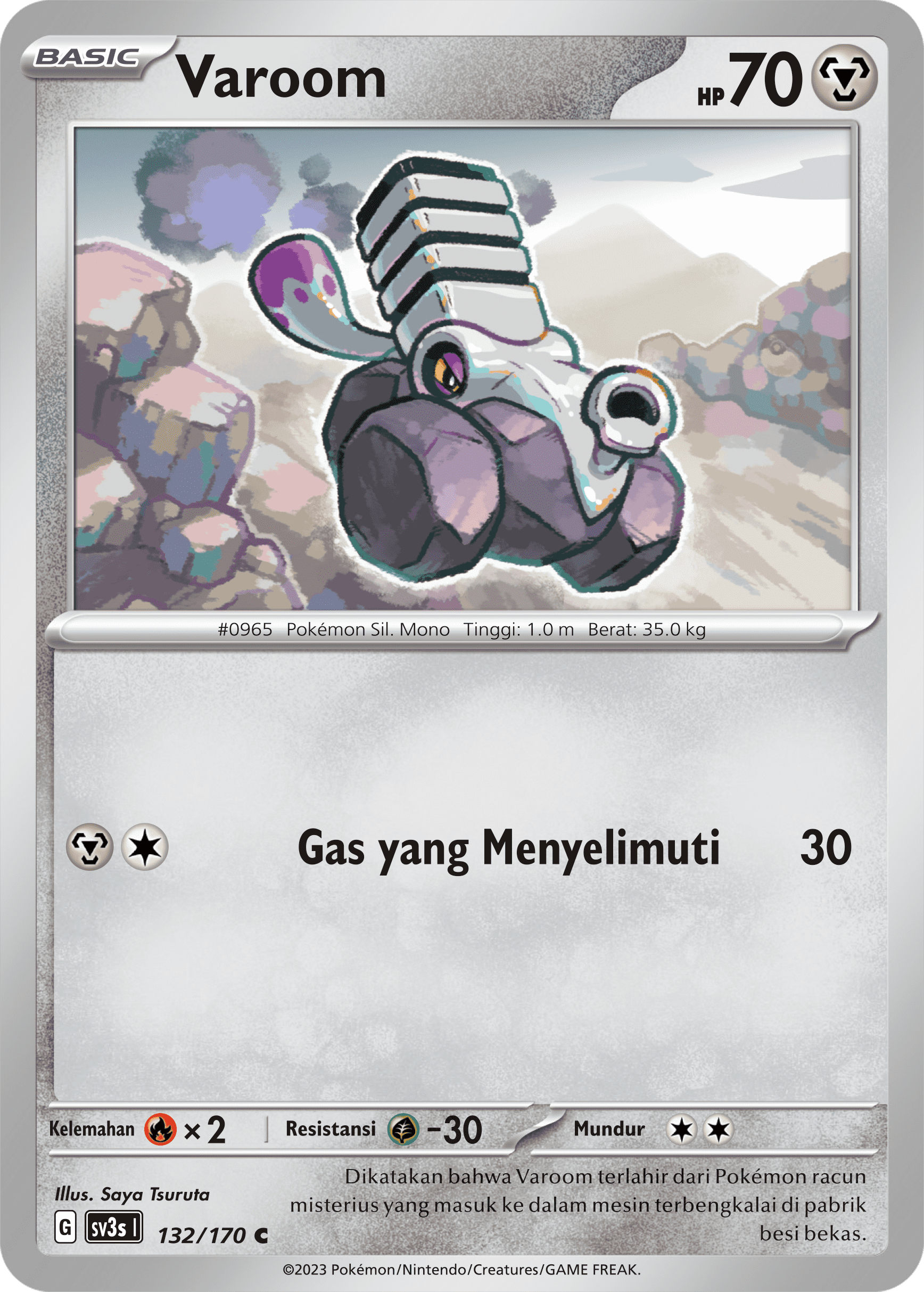 Varoom 132 — Kilau Hitam (Indonesian Pokémon TCG card)