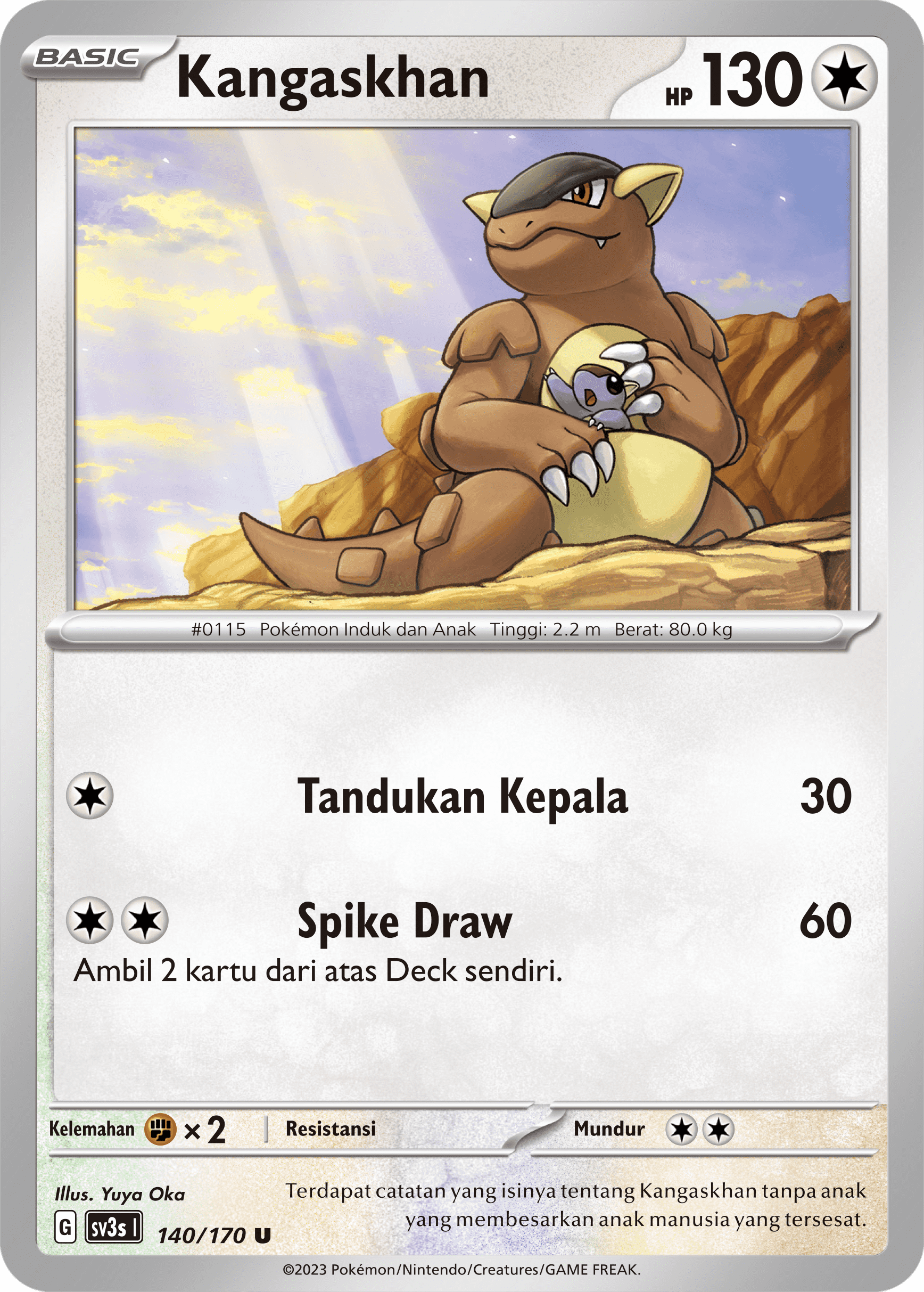 Kangaskhan 140 — Kilau Hitam (Indonesian Pokémon TCG card)