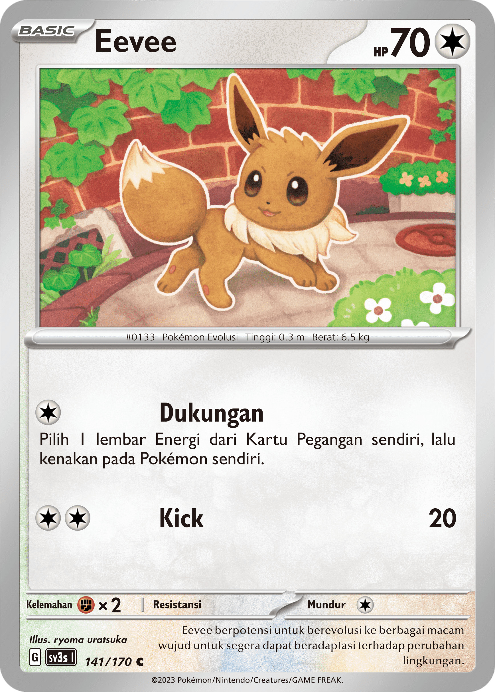 Eevee 141 — Kilau Hitam (Indonesian Pokémon TCG card)