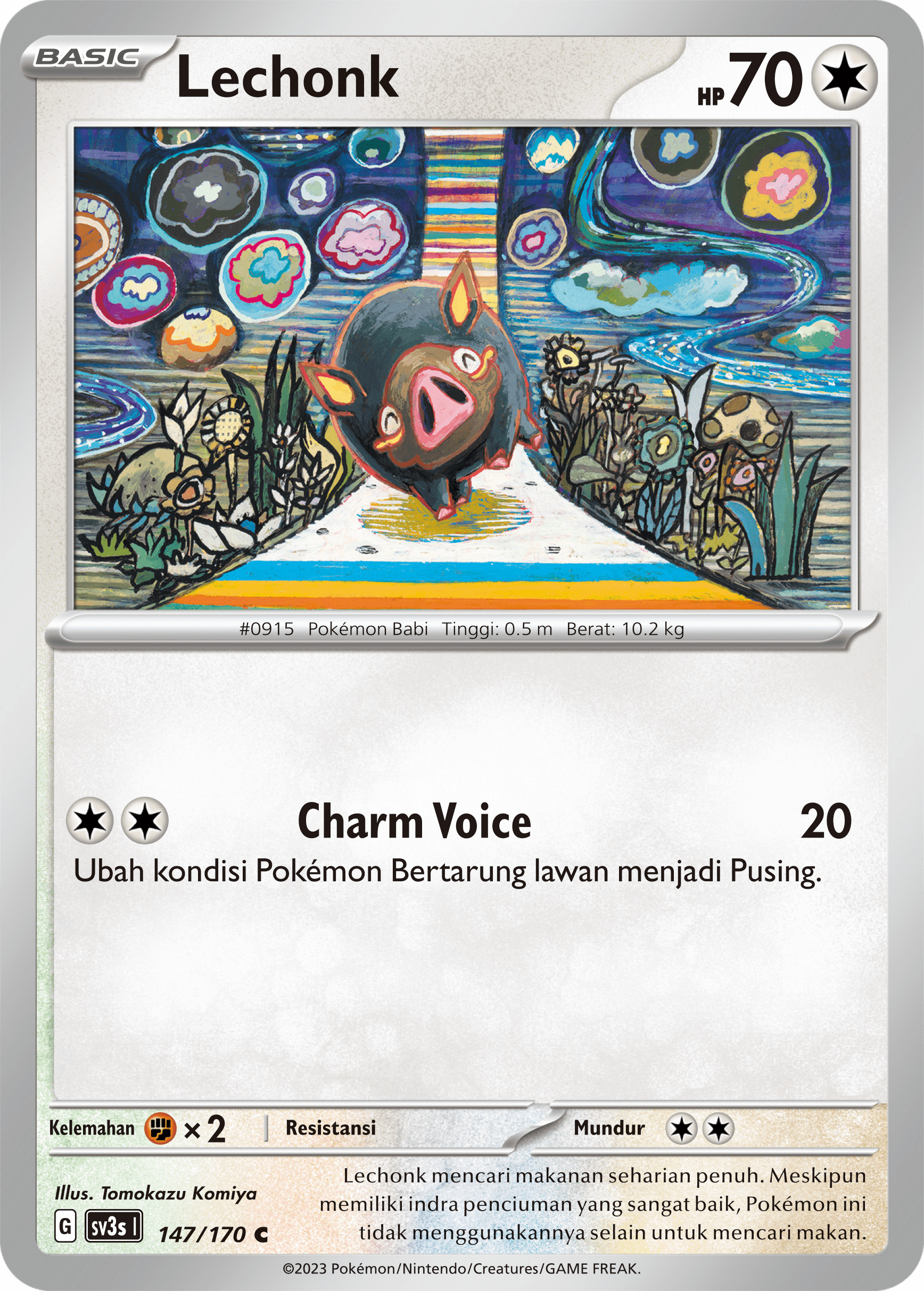 Lechonk 147 — Kilau Hitam (Indonesian Pokémon TCG card)