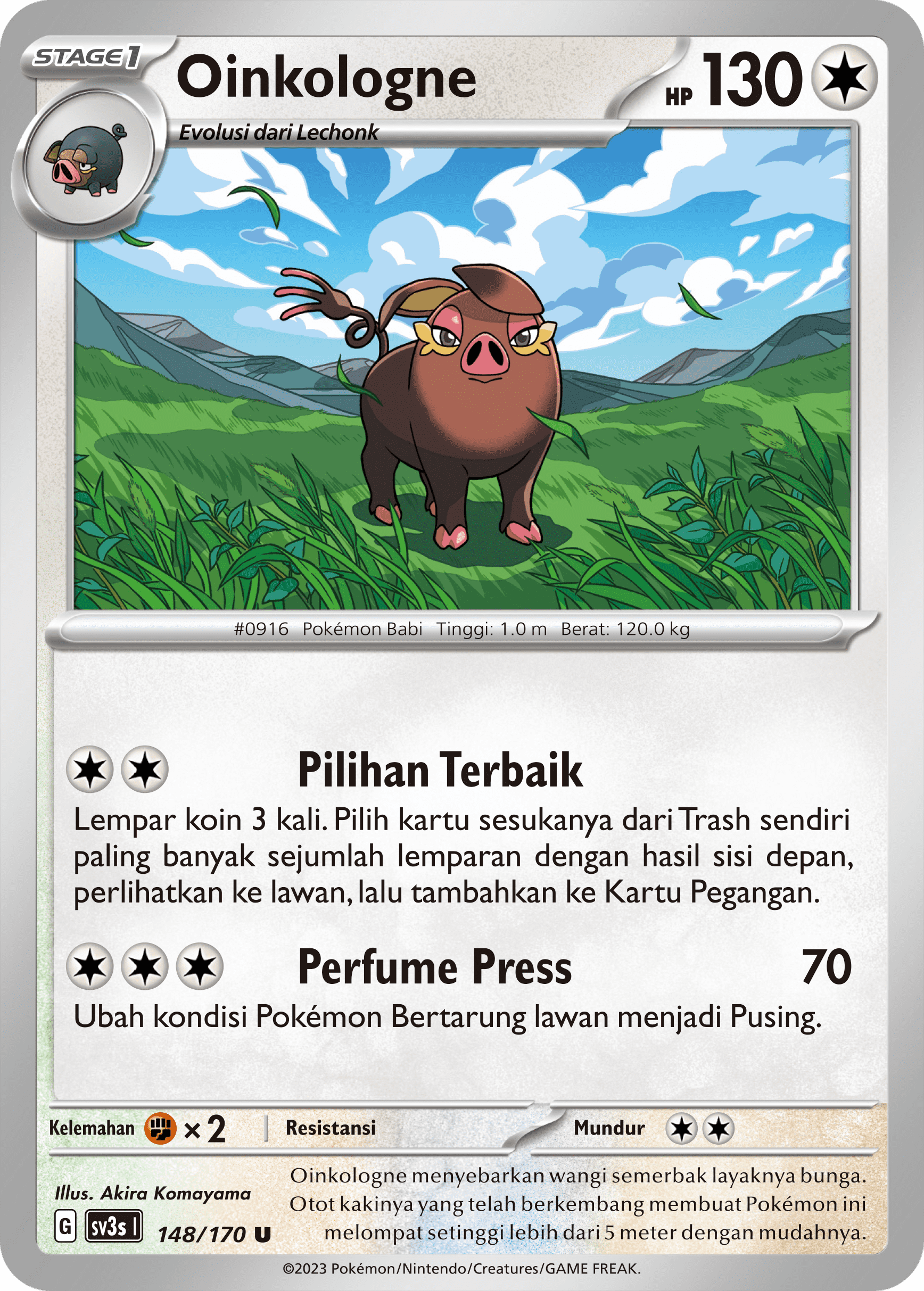 Oinkologne 148 — Kilau Hitam (Indonesian Pokémon TCG card)