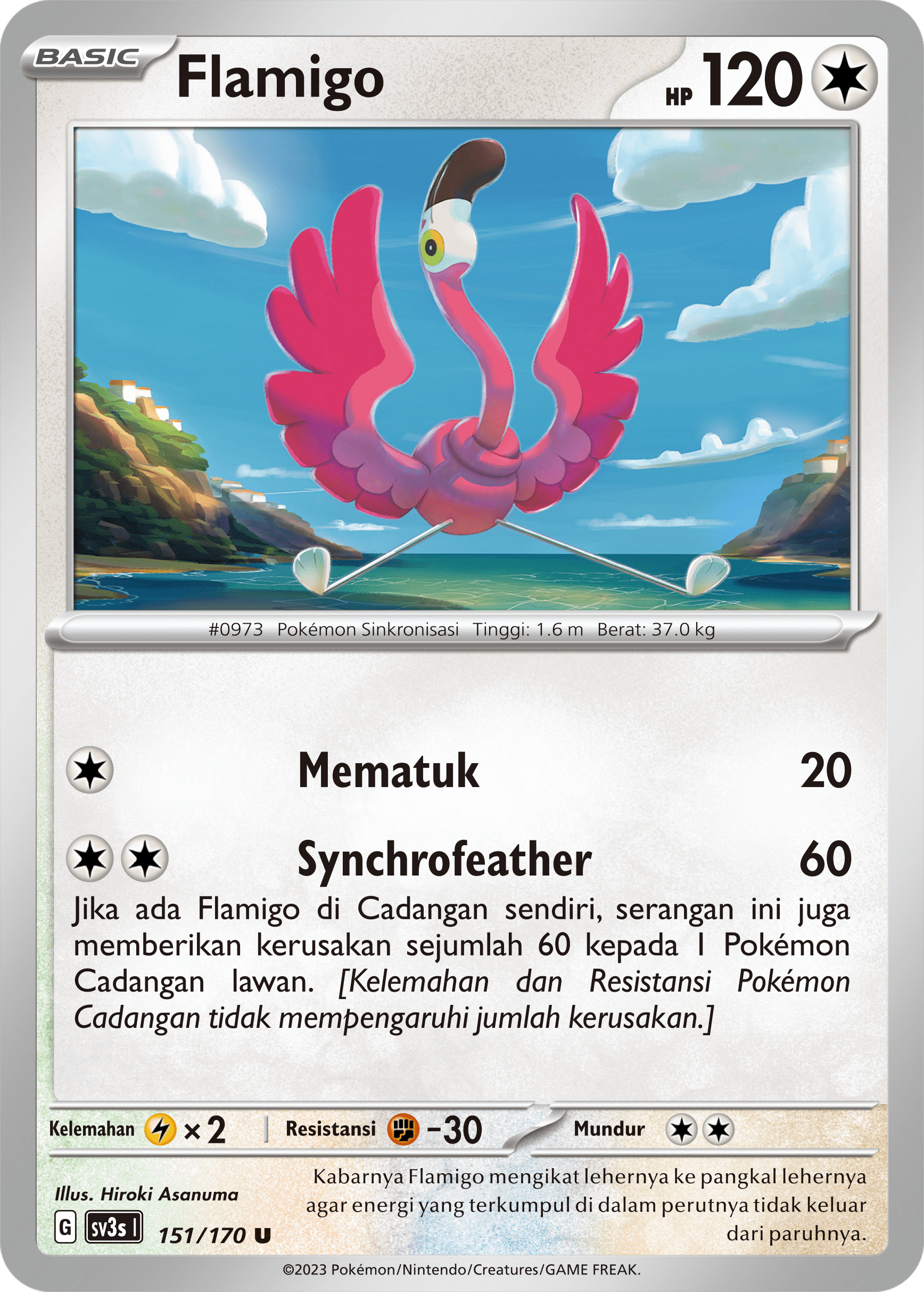Flamigo 151 — Kilau Hitam (Indonesian Pokémon TCG card)