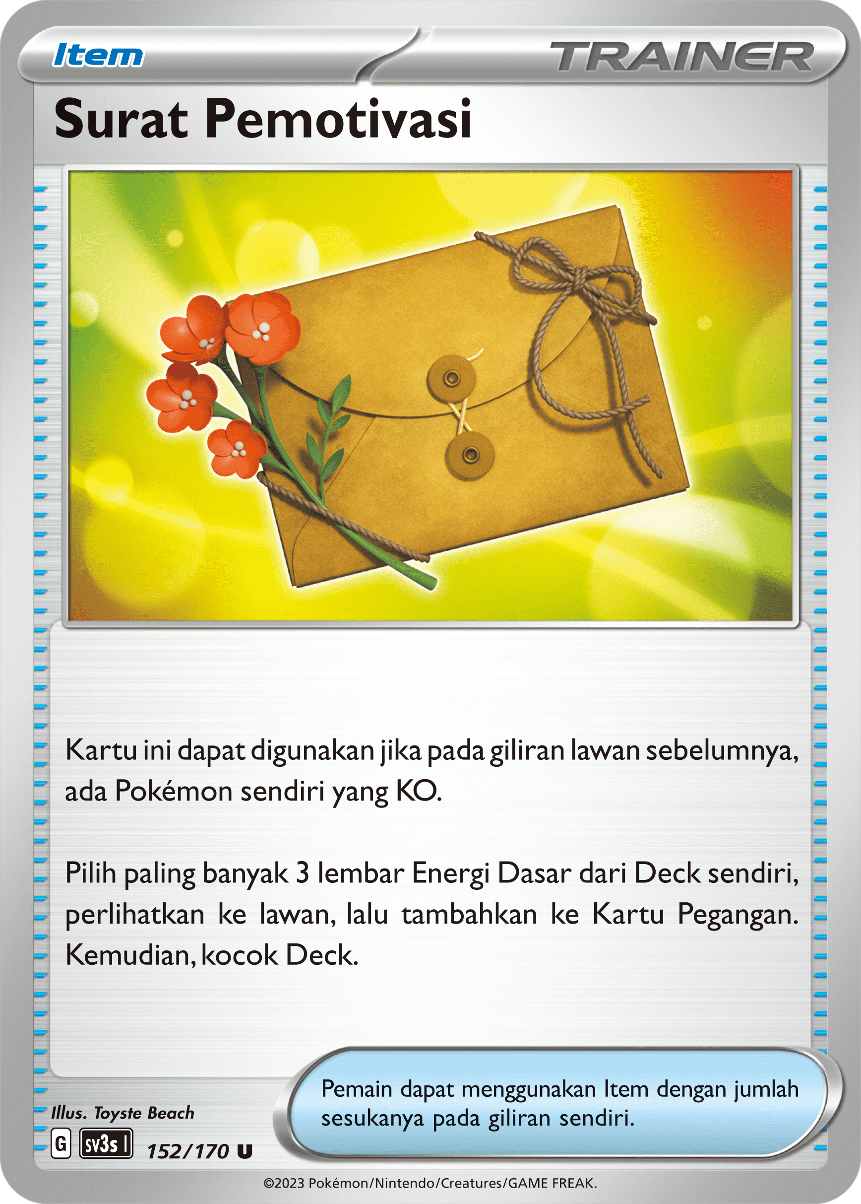 Surat Pemotivasi 152 — Kilau Hitam (Indonesian Pokémon TCG card)