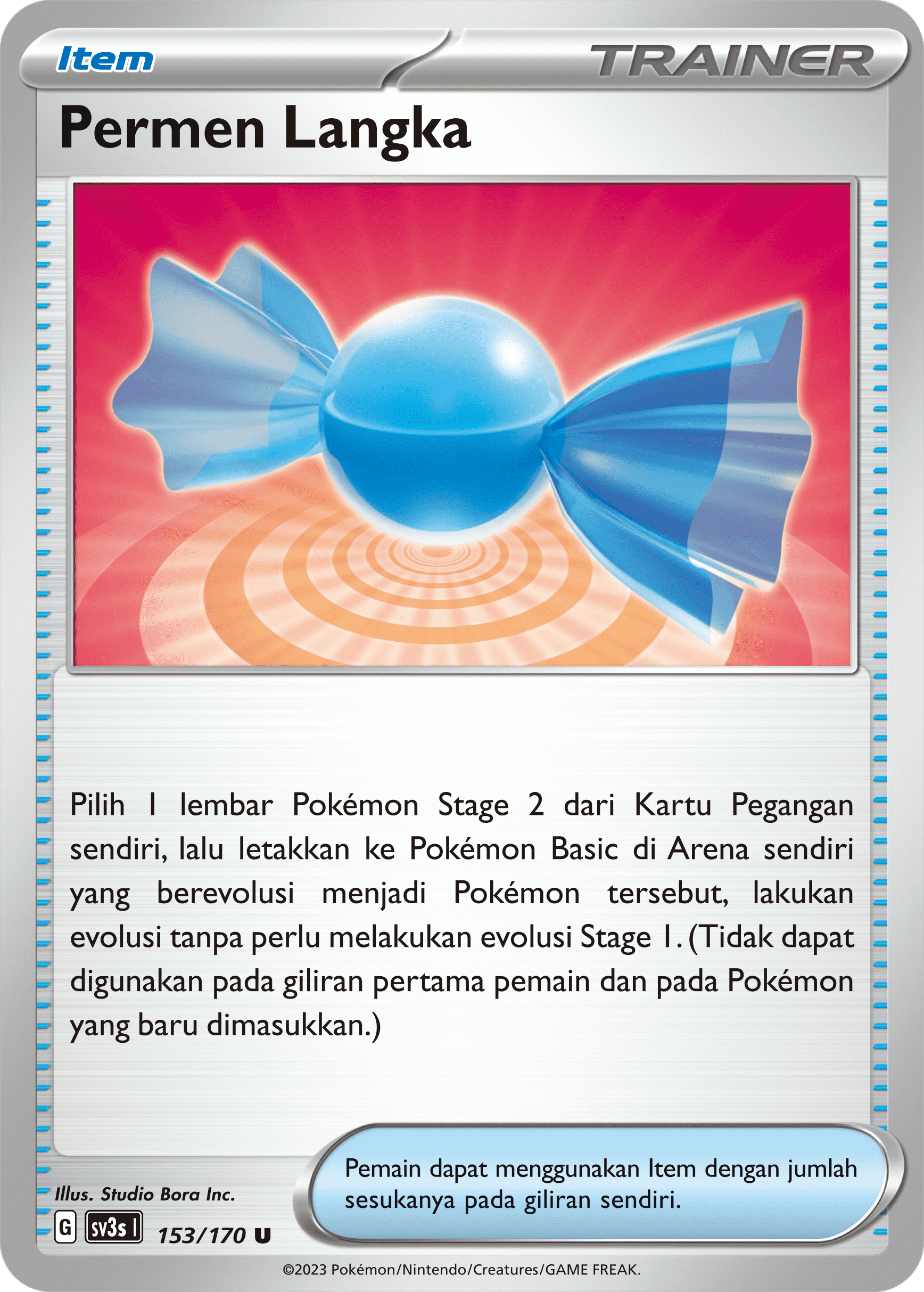 Permen Langka 153 — Kilau Hitam (Indonesian Pokémon TCG card)
