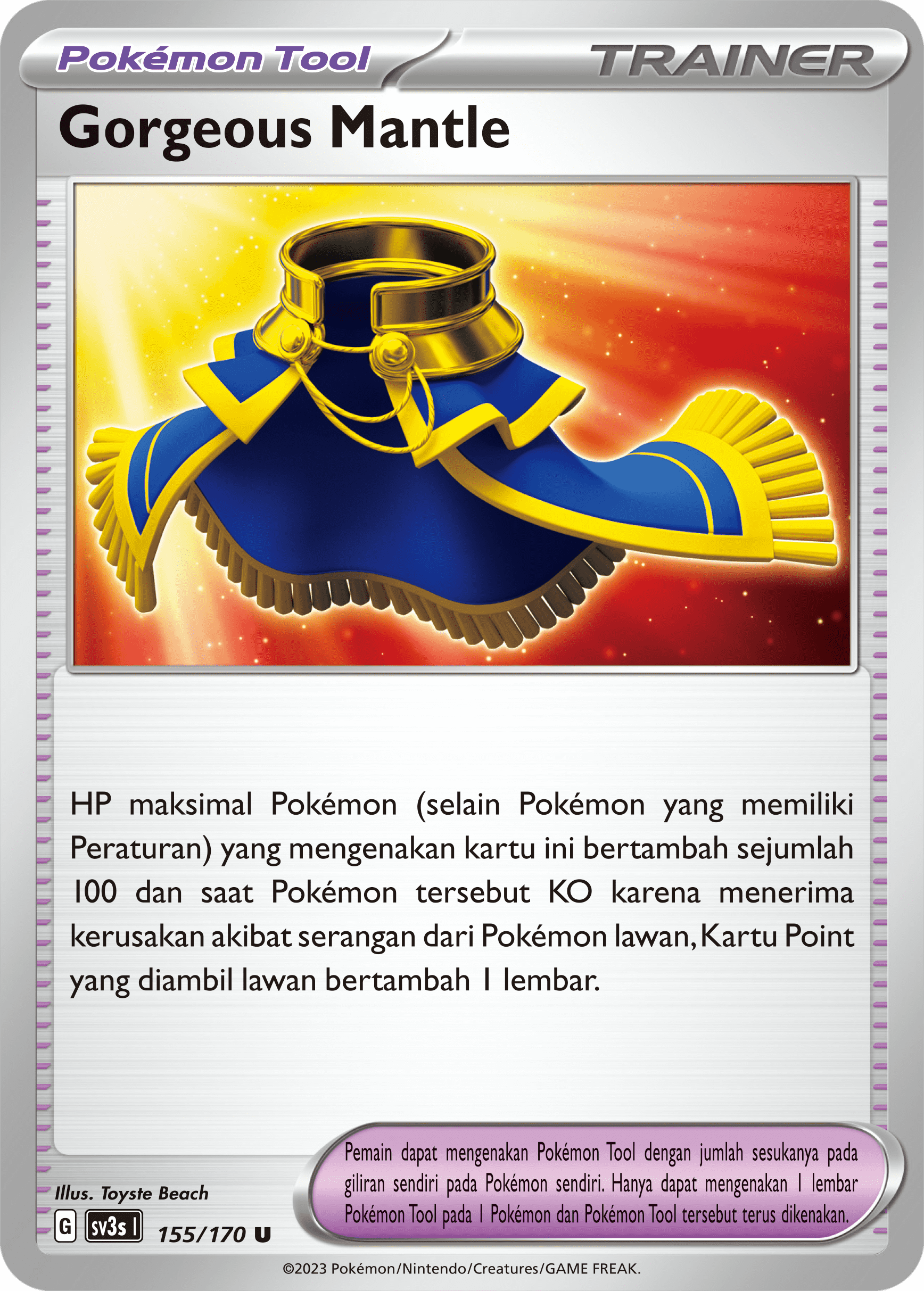 Gorgeous Mantle 155 — Kilau Hitam (Indonesian Pokémon TCG card)