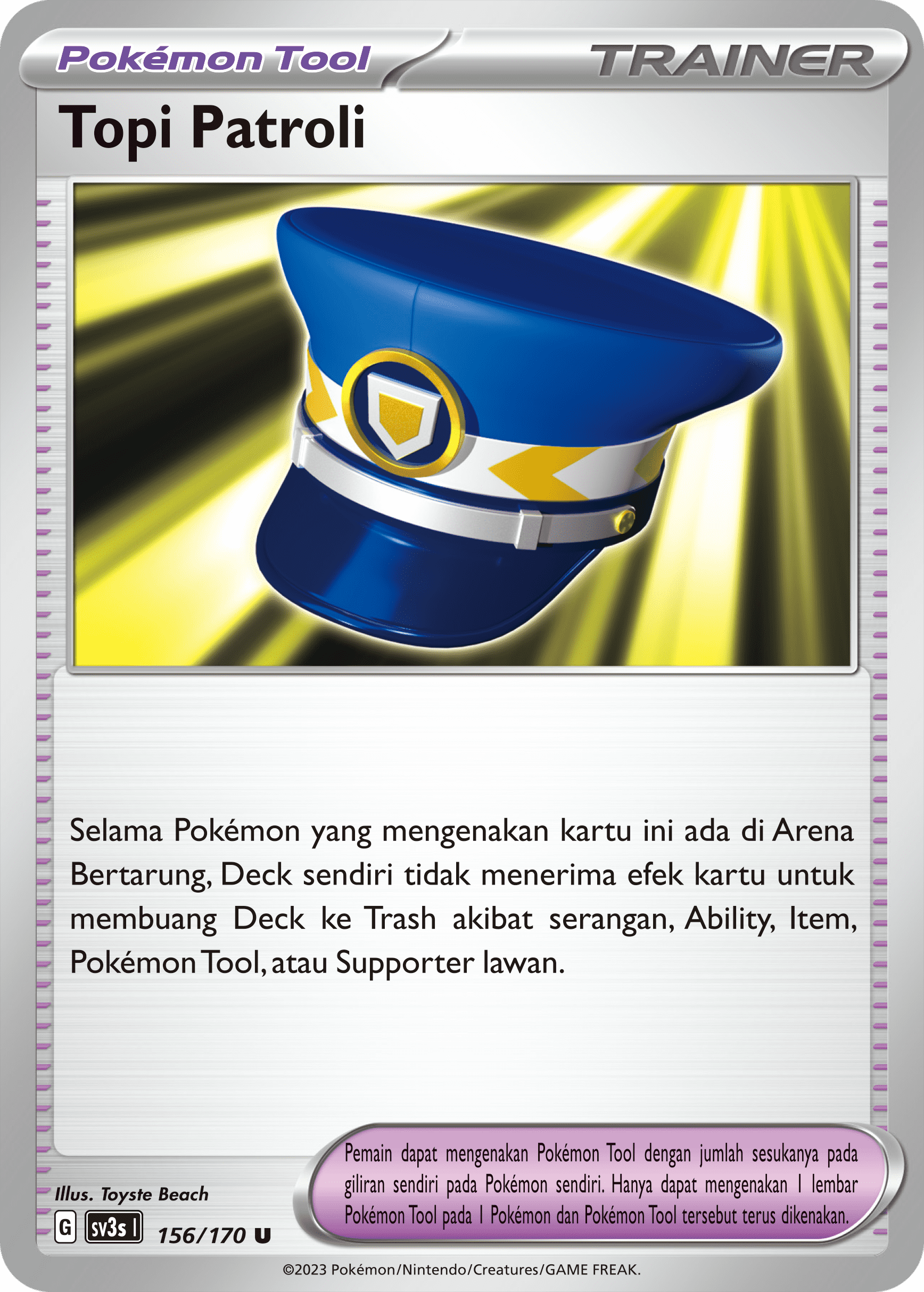 Topi Patroli 156 — Kilau Hitam (Indonesian Pokémon TCG card)