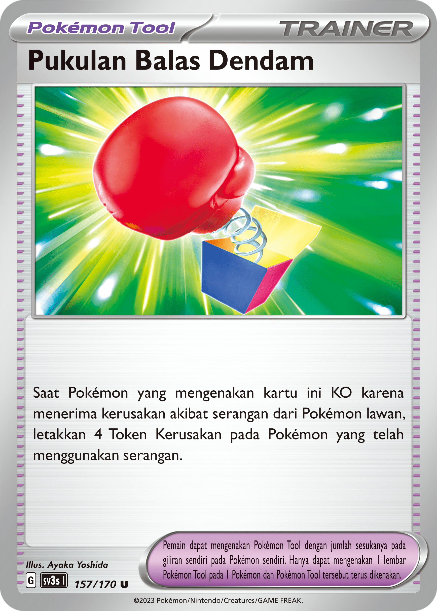 Pukulan Balas Dendam 157 — Kilau Hitam (Indonesian Pokémon TCG card)