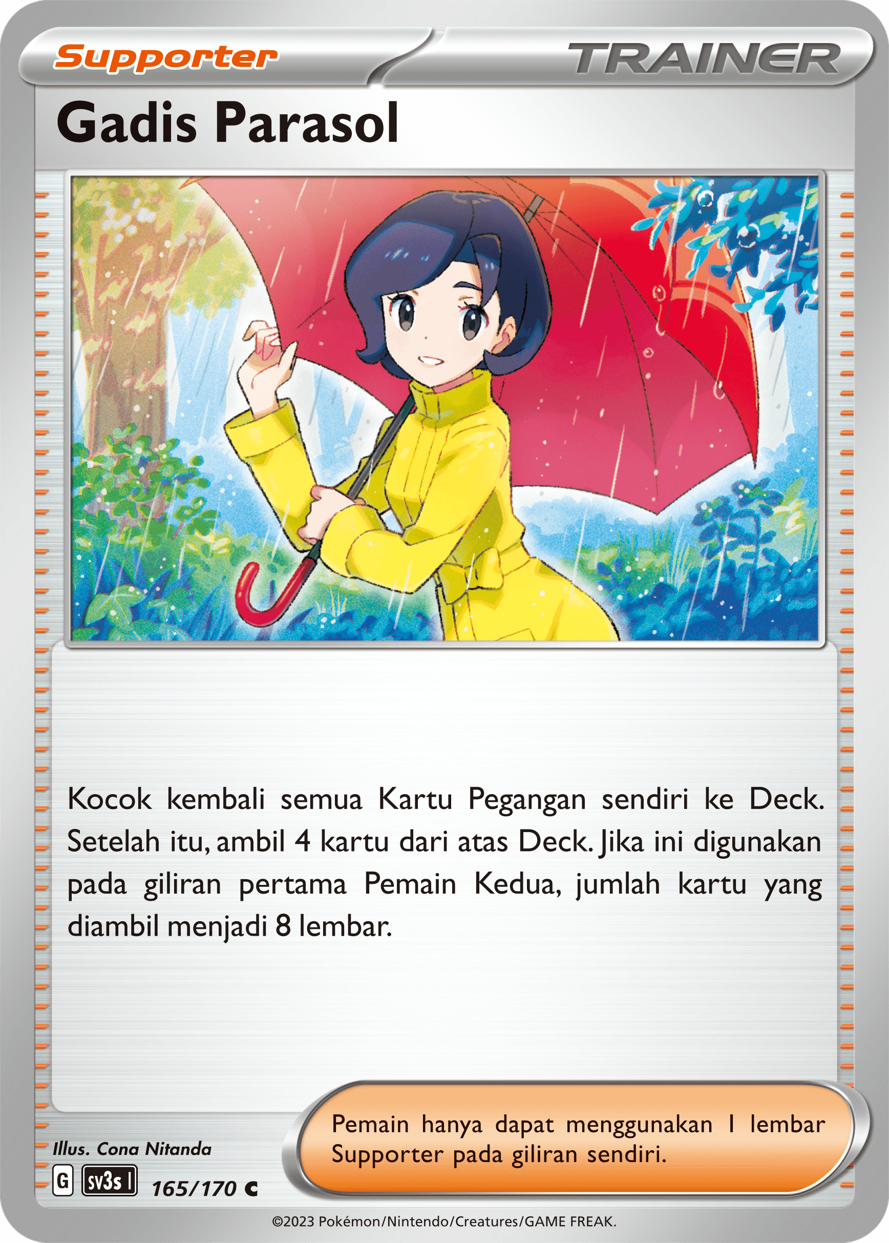 Gadis Parasol 165 — Kilau Hitam (Indonesian Pokémon TCG card)