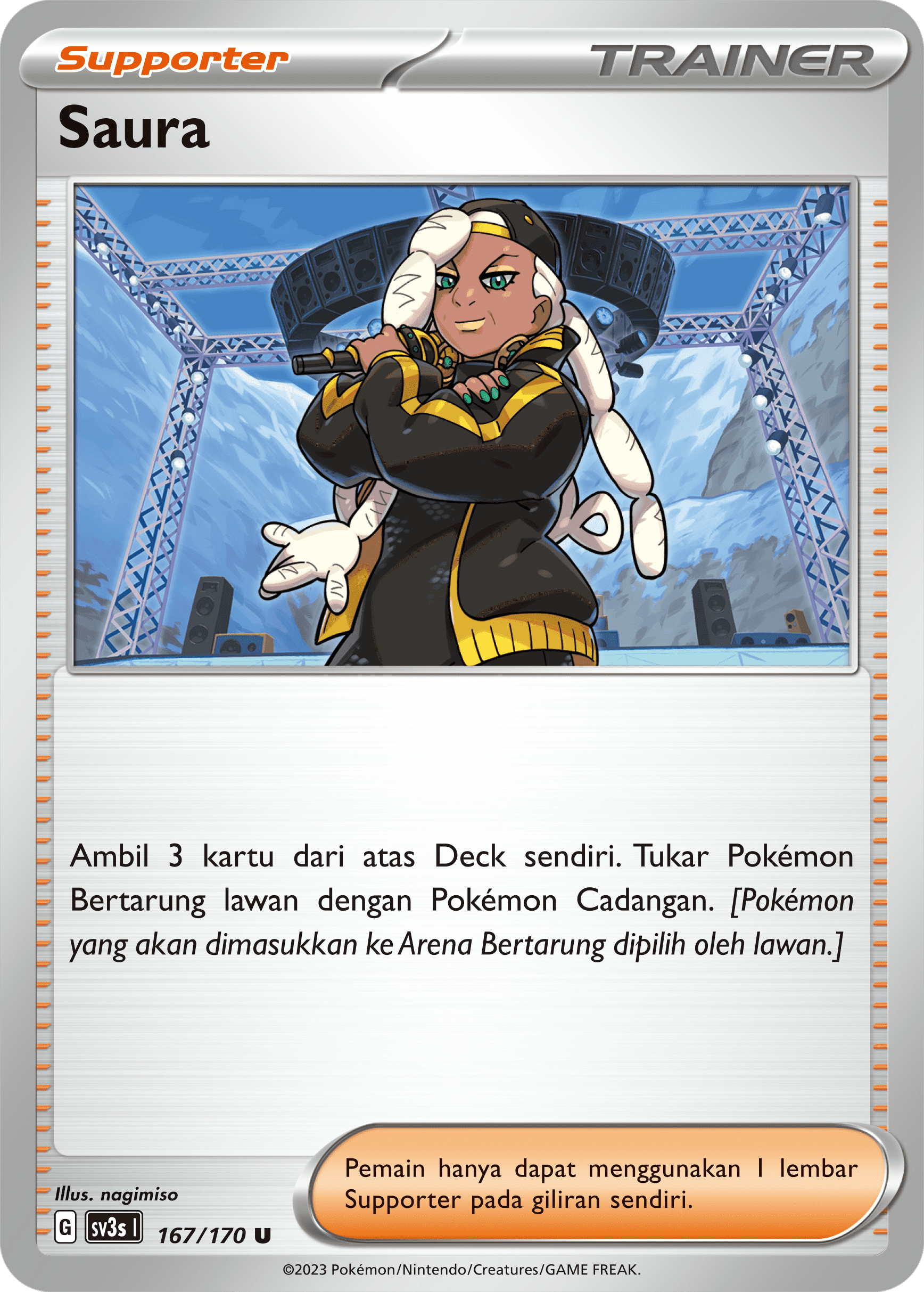 Saura 167 — Kilau Hitam (Indonesian Pokémon TCG card)