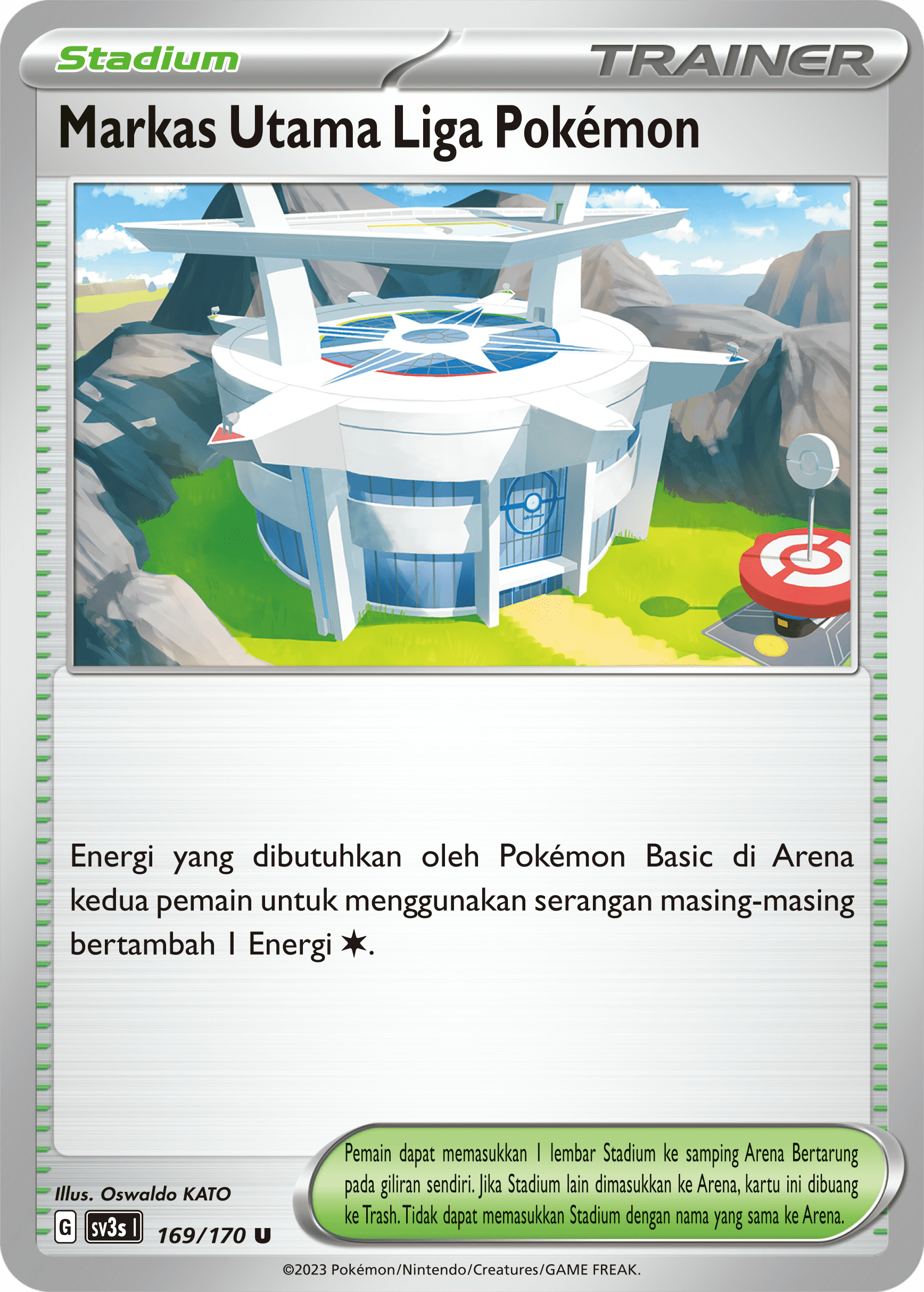 Markas Utama Liga Pokémon 169 — Kilau Hitam (Indonesian Pokémon TCG card)
