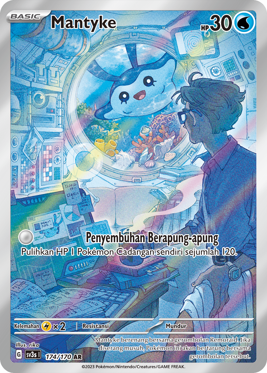 Mantyke 174 — Kilau Hitam (Indonesian Pokémon TCG card)