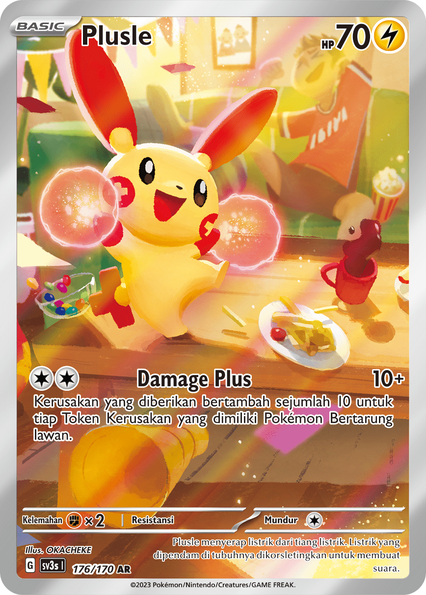 Plusle 176 — Kilau Hitam (Indonesian Pokémon TCG card)