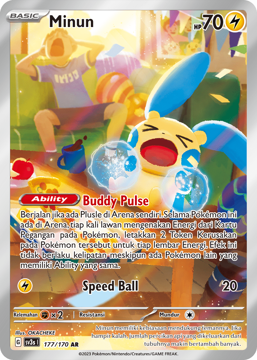 Minun 177 — Kilau Hitam (Indonesian Pokémon TCG card)