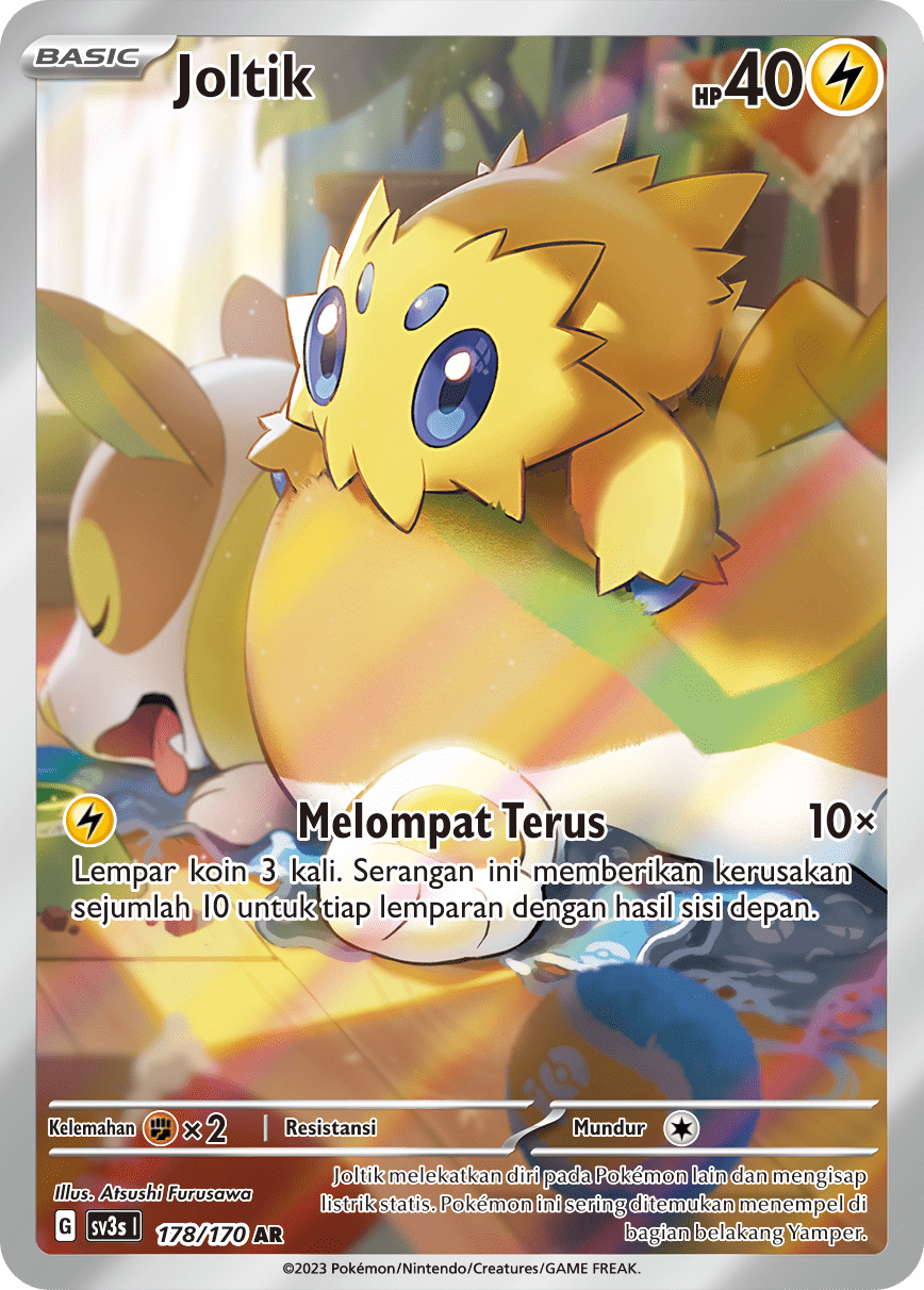 Joltik 178 — Kilau Hitam (Indonesian Pokémon TCG card)