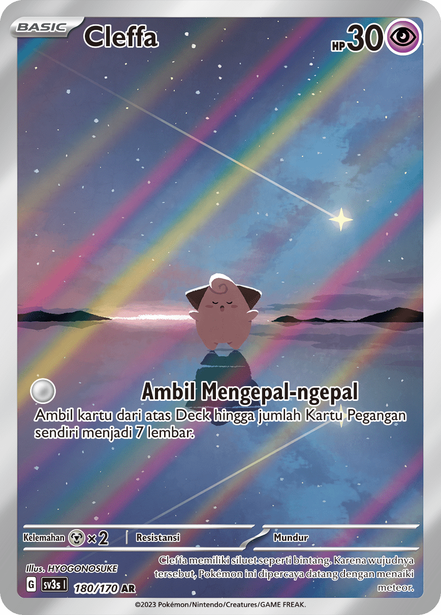 Cleffa 180 — Kilau Hitam (Indonesian Pokémon TCG card)