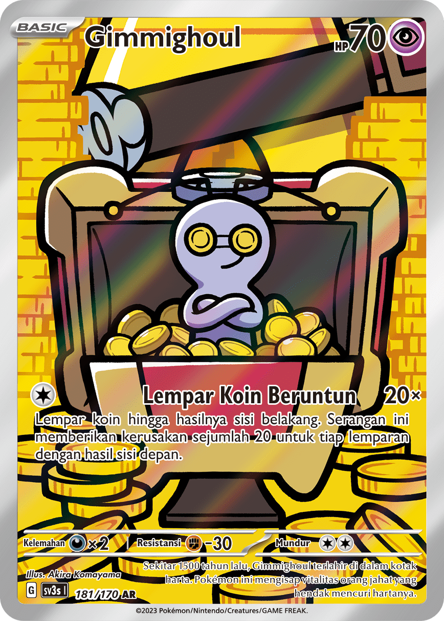 Gimmighoul 181 — Kilau Hitam (Indonesian Pokémon TCG card)