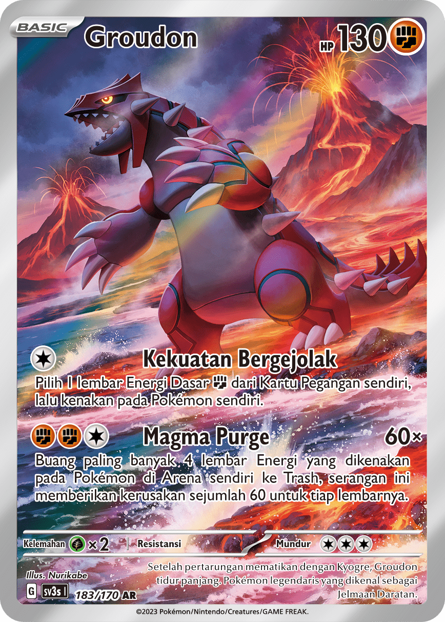 Groudon 183 — Kilau Hitam (Indonesian Pokémon TCG card)