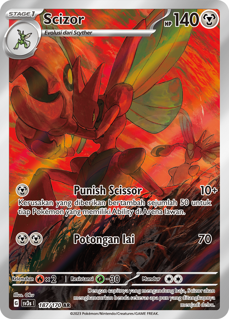Scizor 187 — Kilau Hitam (Indonesian Pokémon TCG card)