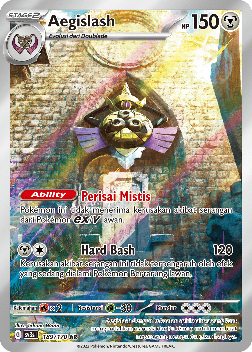 Aegislash 189 — Kilau Hitam (Indonesian Pokémon TCG card)