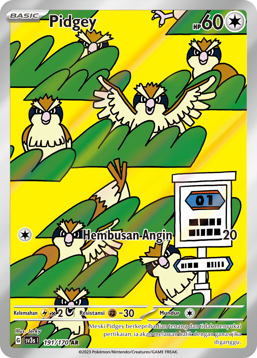 Pidgey 191 — Kilau Hitam (Indonesian Pokémon TCG card)