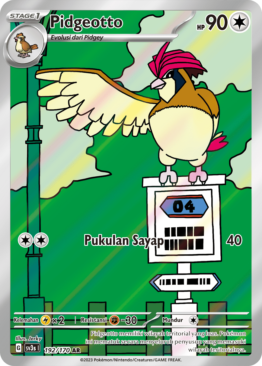 Pidgeotto 192 — Kilau Hitam (Indonesian Pokémon TCG card)