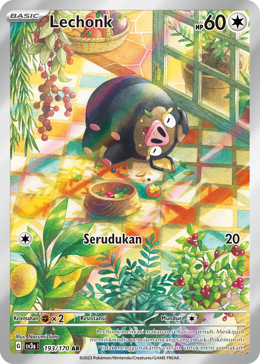 Lechonk 193 — Kilau Hitam (Indonesian Pokémon TCG card)